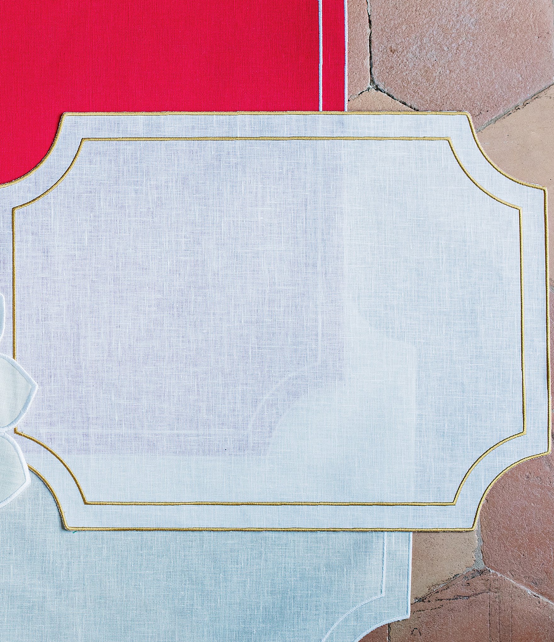 VIETRI Tessuti Rectangular Placemats with Stitching, Set of 4