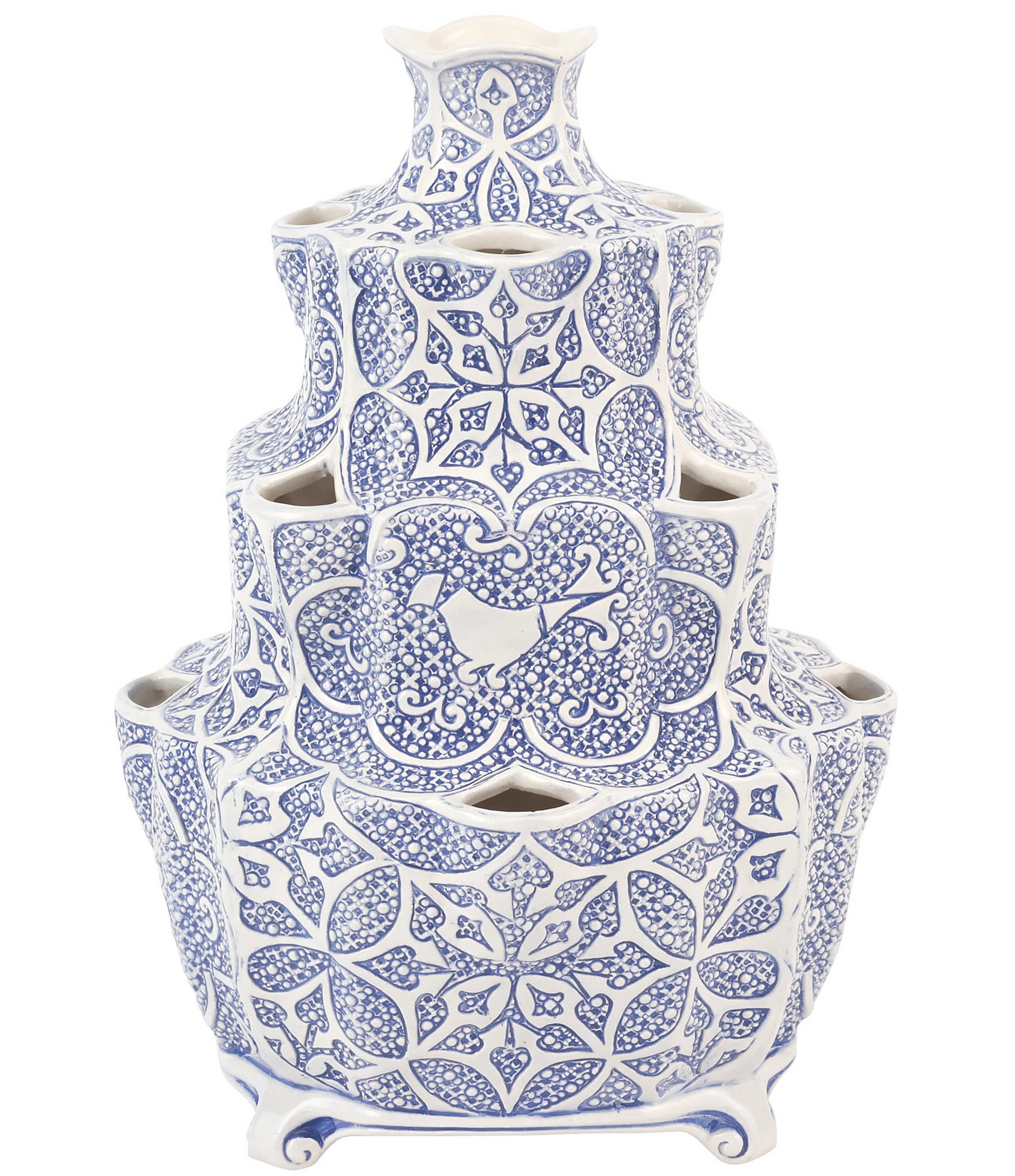 VIETRI Uccello Blu Collection Structural Tulipiere Vase