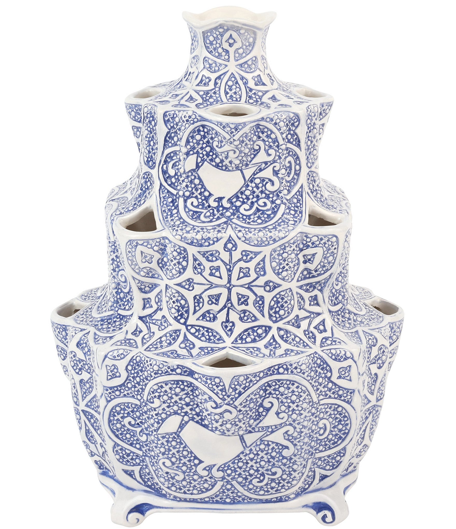 VIETRI Uccello Blu Collection Structural Tulipiere Vase