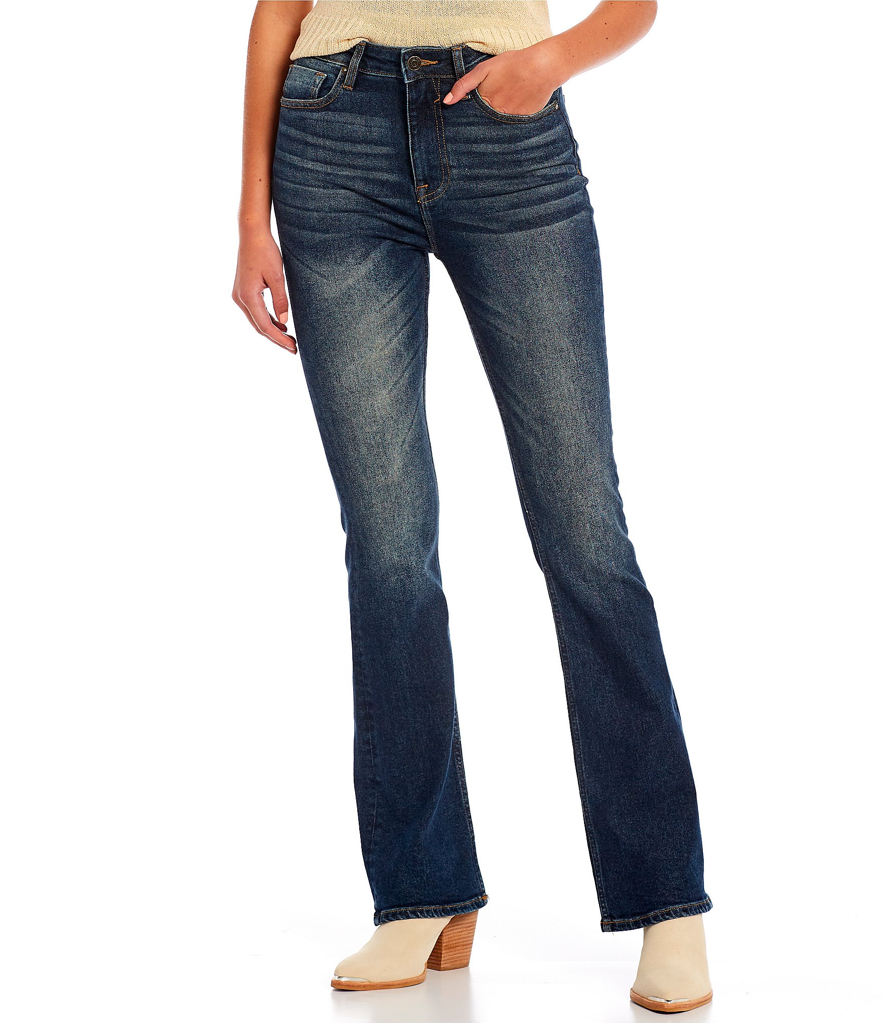 Vigoss Jeans High Rise Dark Wash Bootcut Jeans | Dillard's