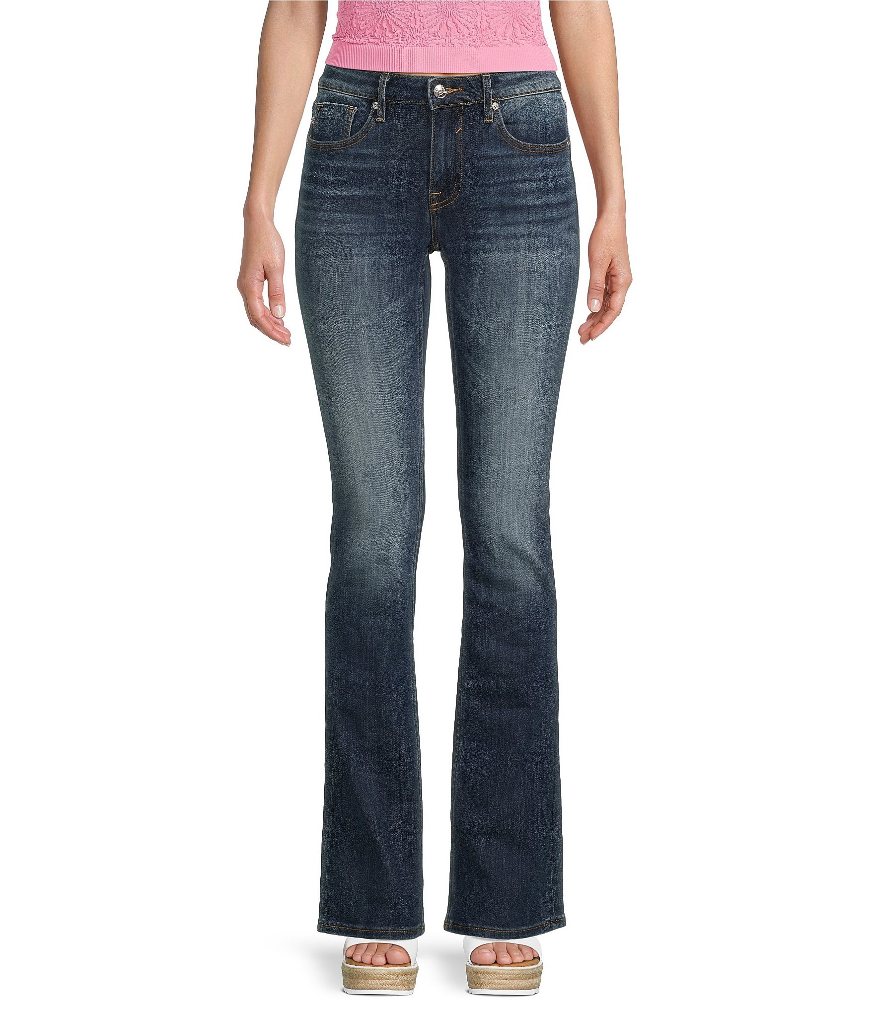 Vigoss Mid Rise Whiskered Bootcut Jeans