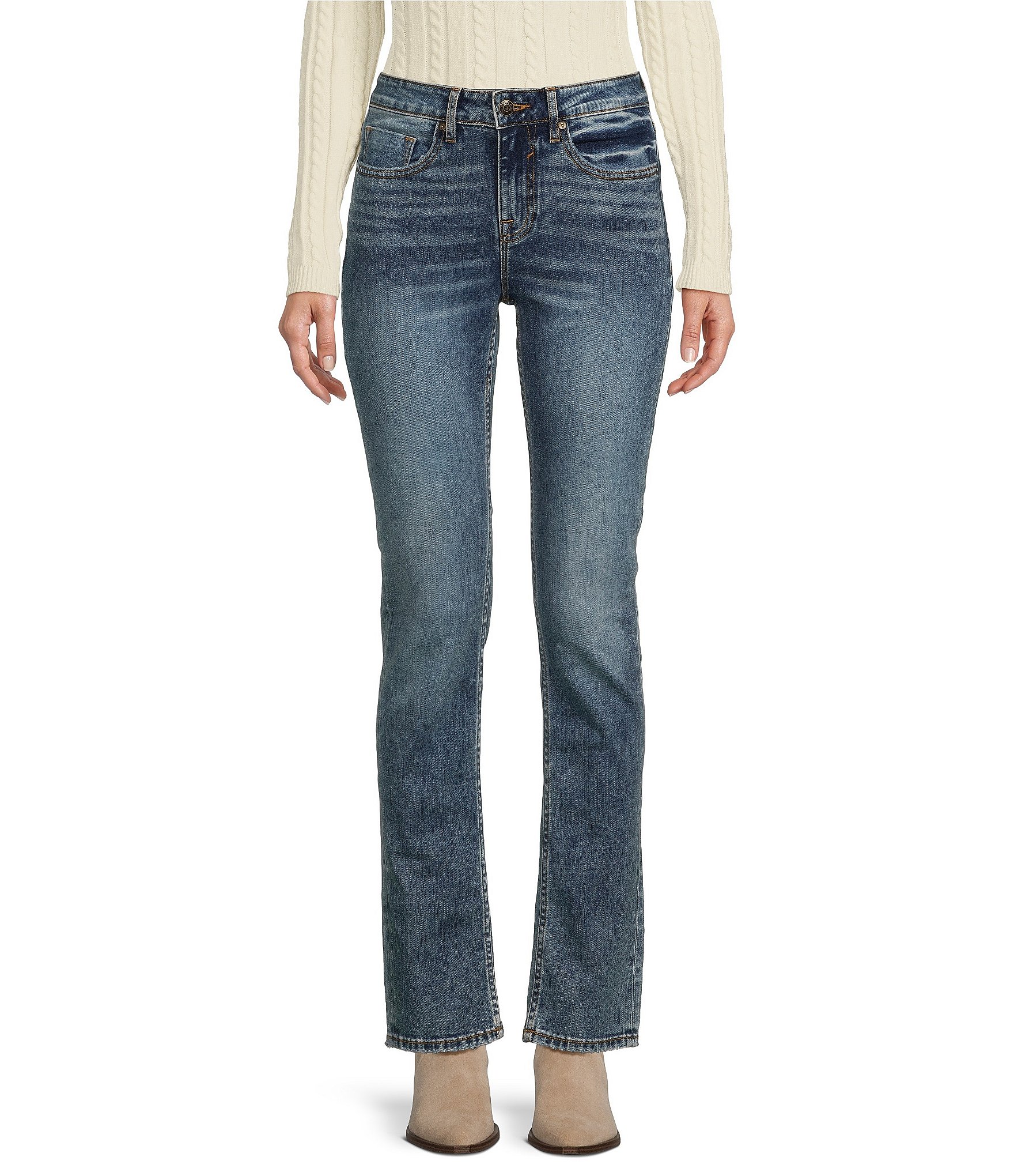 Vigoss Marley Mid Rise Skinny Fit Straight Leg Jeans | Dillard's