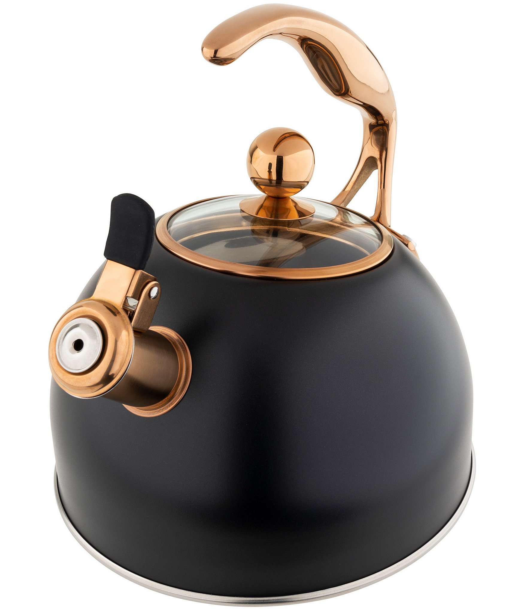 Viking 2.6-Quart Matte Black & Copper Stainless Steel Tea Kettle