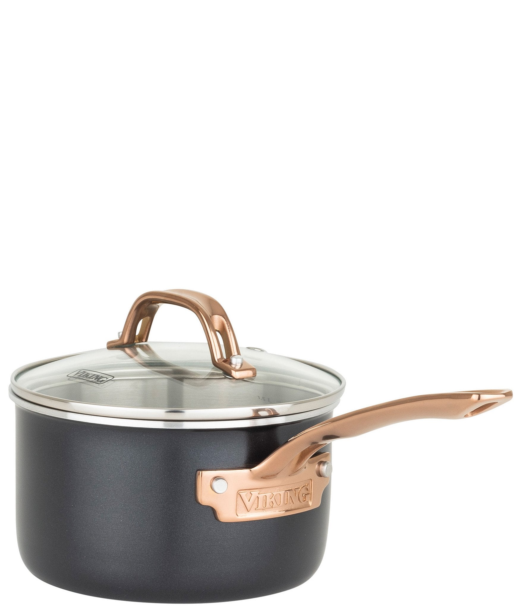Viking 3-Ply Black and Copper 5-Quart Dutch Oven with Glass Lid