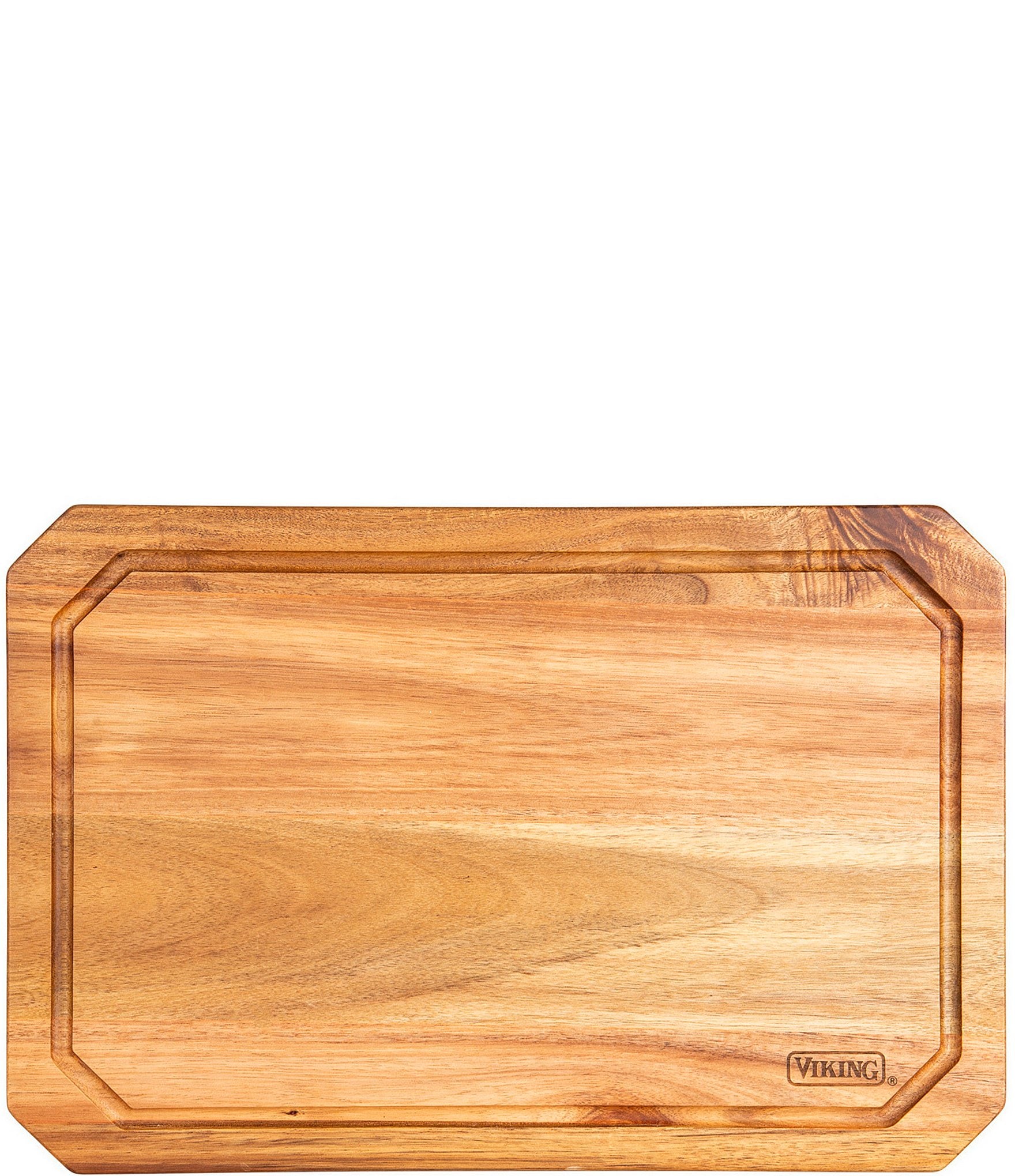 Zavis Green Acacia Wood Serving Rounded Cutting Board With Juice Groov