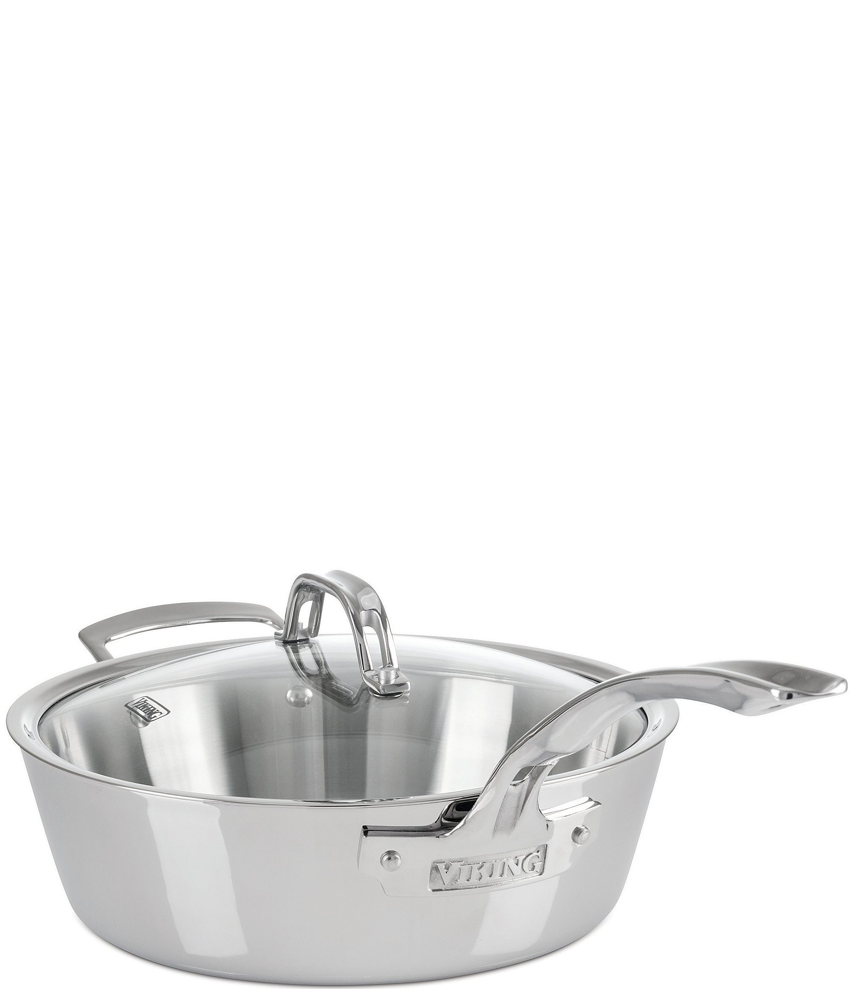 Viking Contemporary 3-Ply Stainless Steel Saucepan with Glass Lid 3 Quart 
