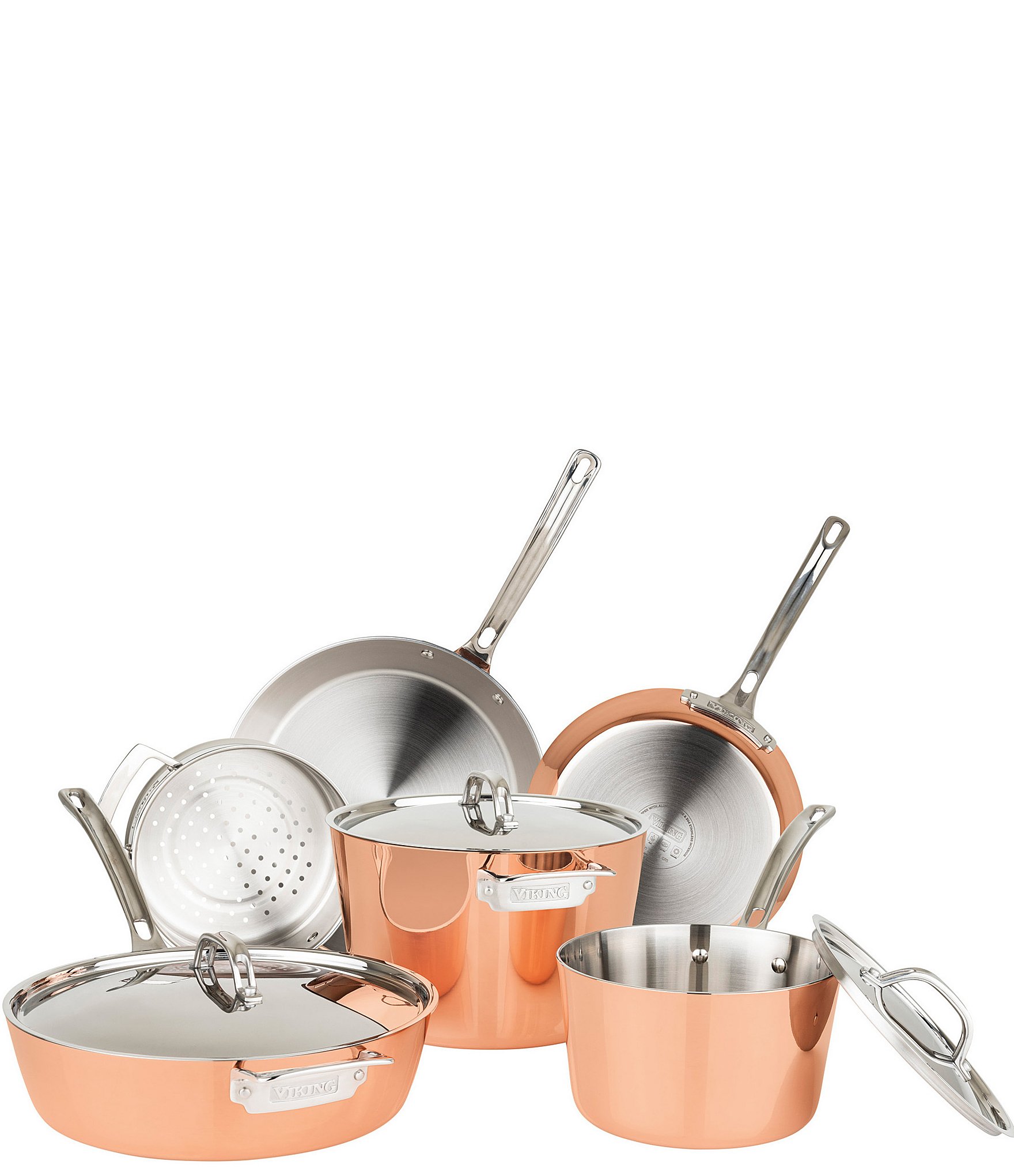 Viking Copper Clad 4-Ply Contemporary 9-Piece Cookware set - Bed Bath &  Beyond - 38334684