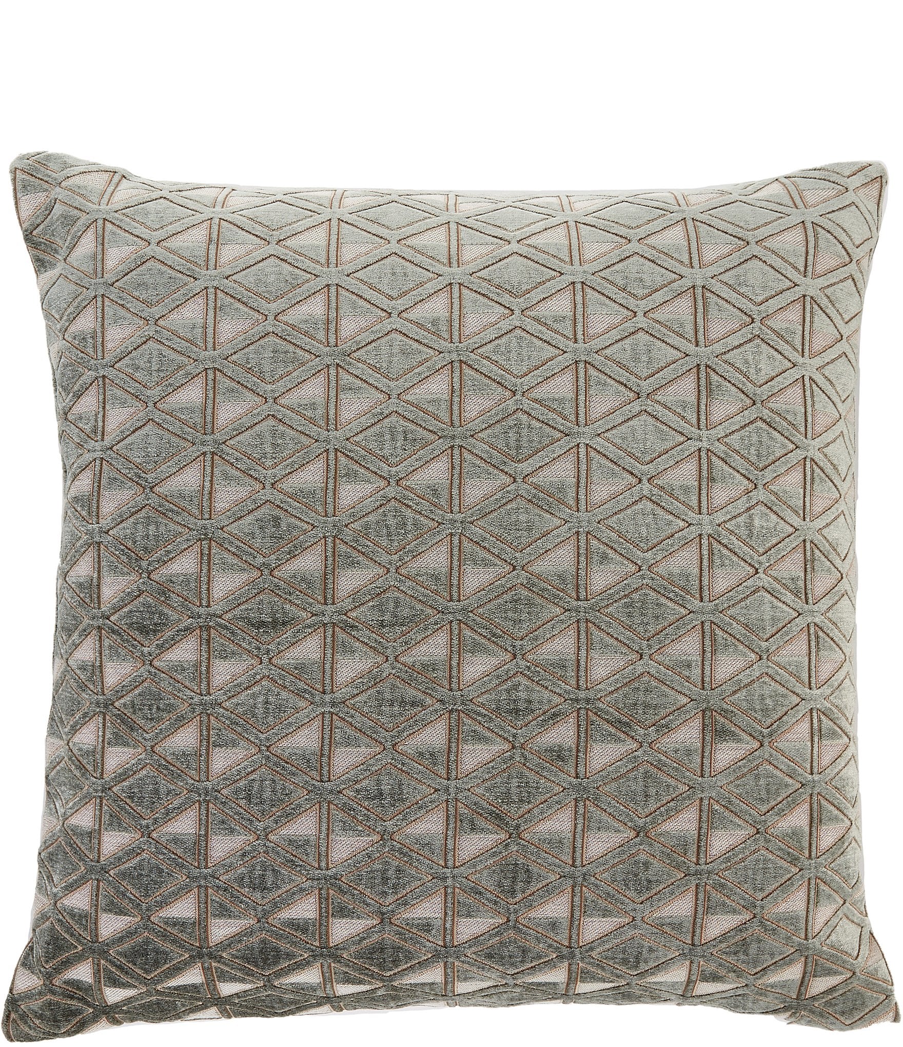 Villa By Noble Excellence Diamond Teal Velvet Square Pillow | Dillards