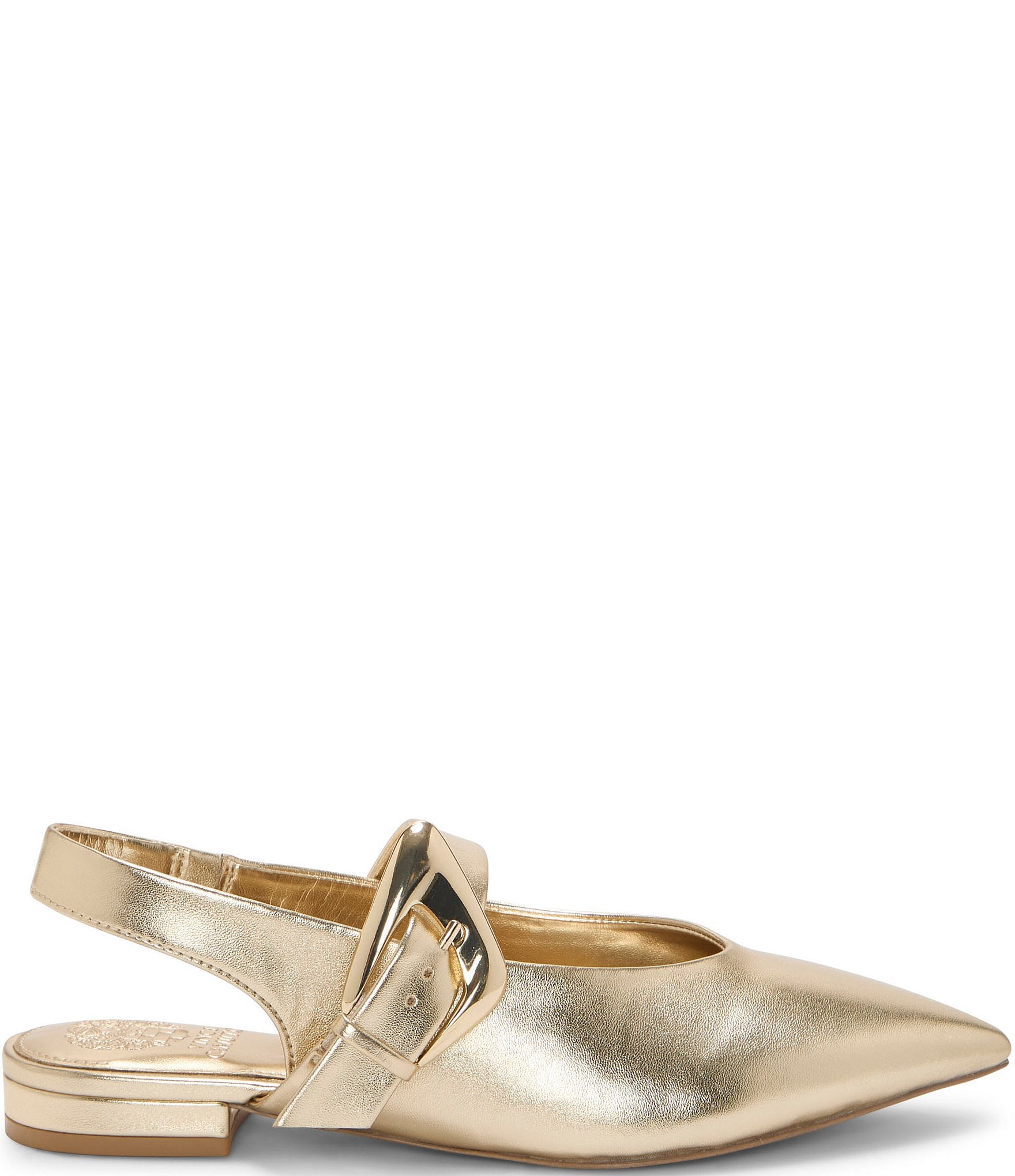 Vince Camuto Amoret Metallic Buckle Hardware Mary Jane Slingback Flats