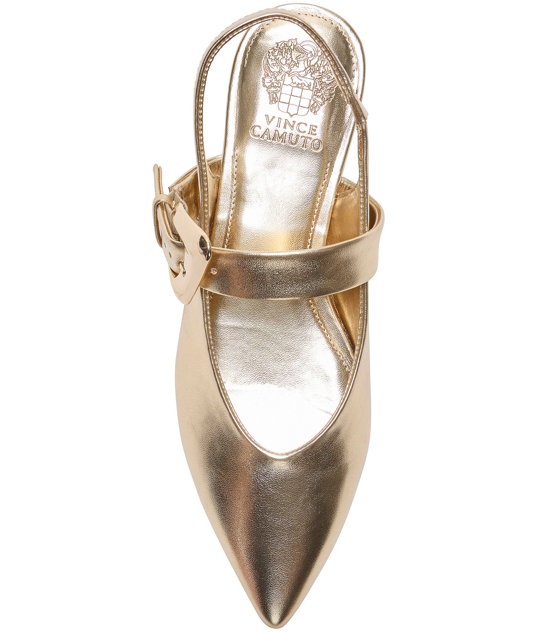 Vince Camuto Amoret Metallic Buckle Hardware Mary Jane Slingback Flats
