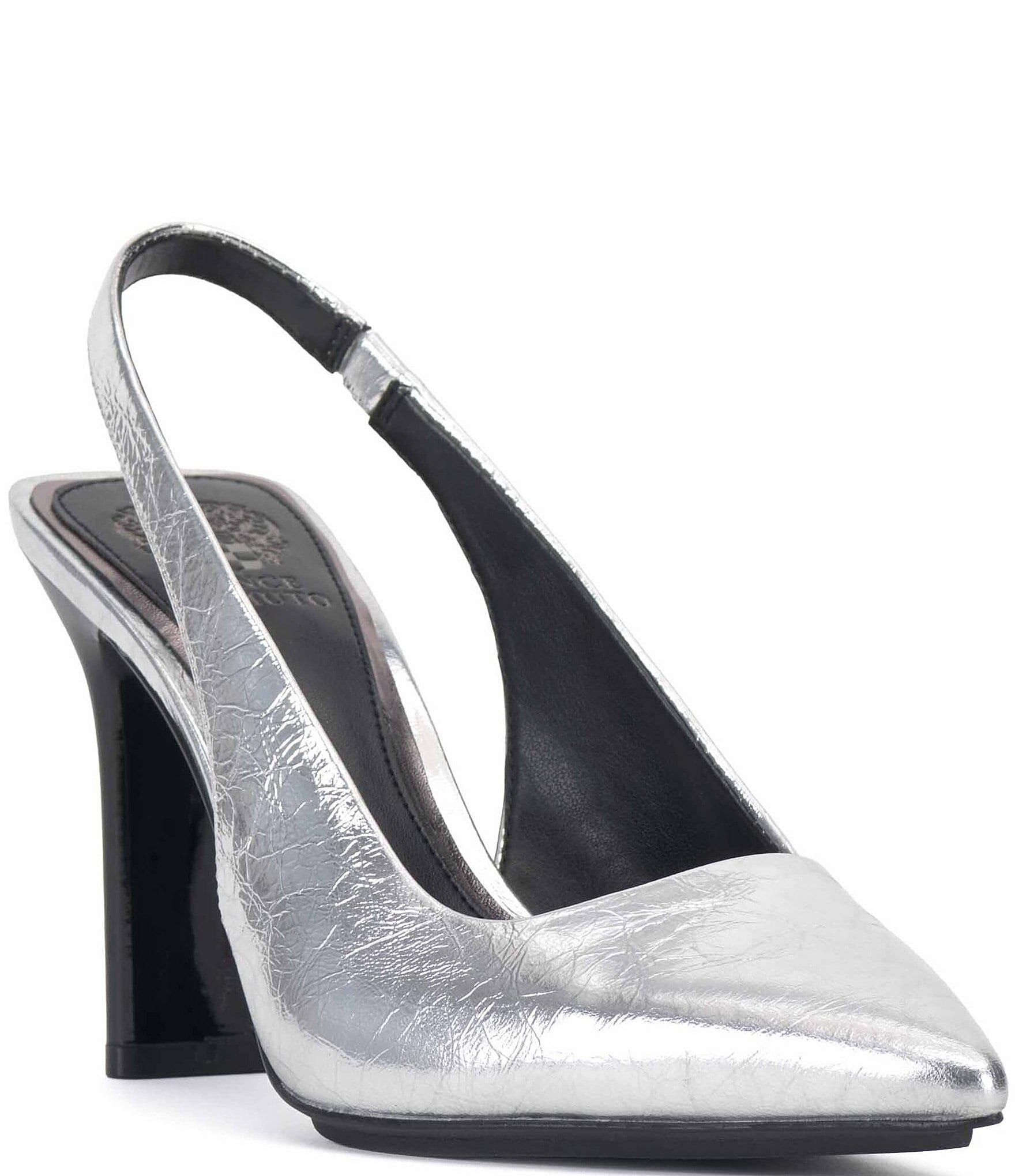 Vince Camuto Bantie Crackle Metallic Leather Slingback Pumps Dillards 5506