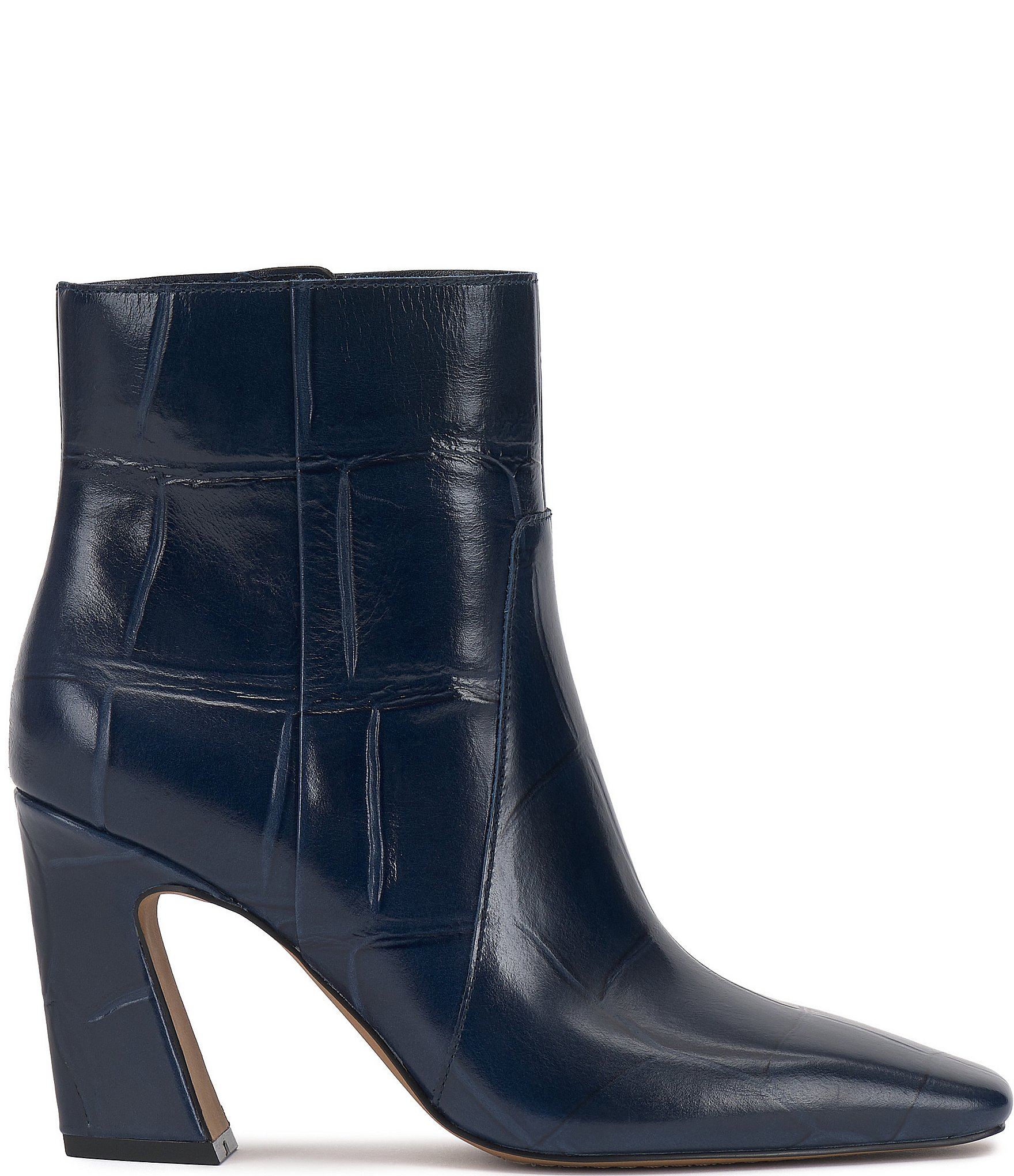 Vince Camuto Bayla Croco Printed Leather Booties