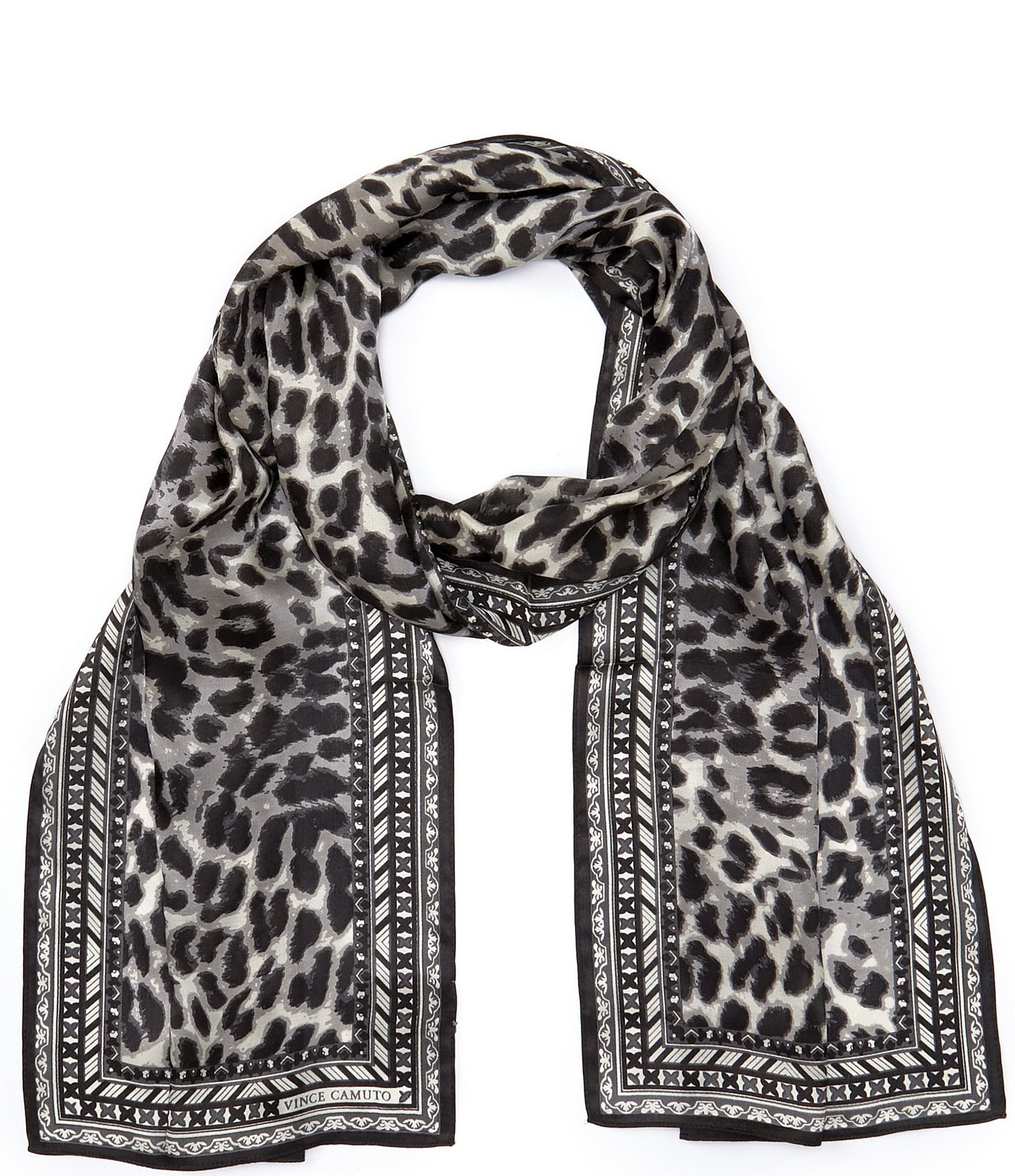 Vince Camuto Bordered Leopard Oblong Scarf | Dillard's