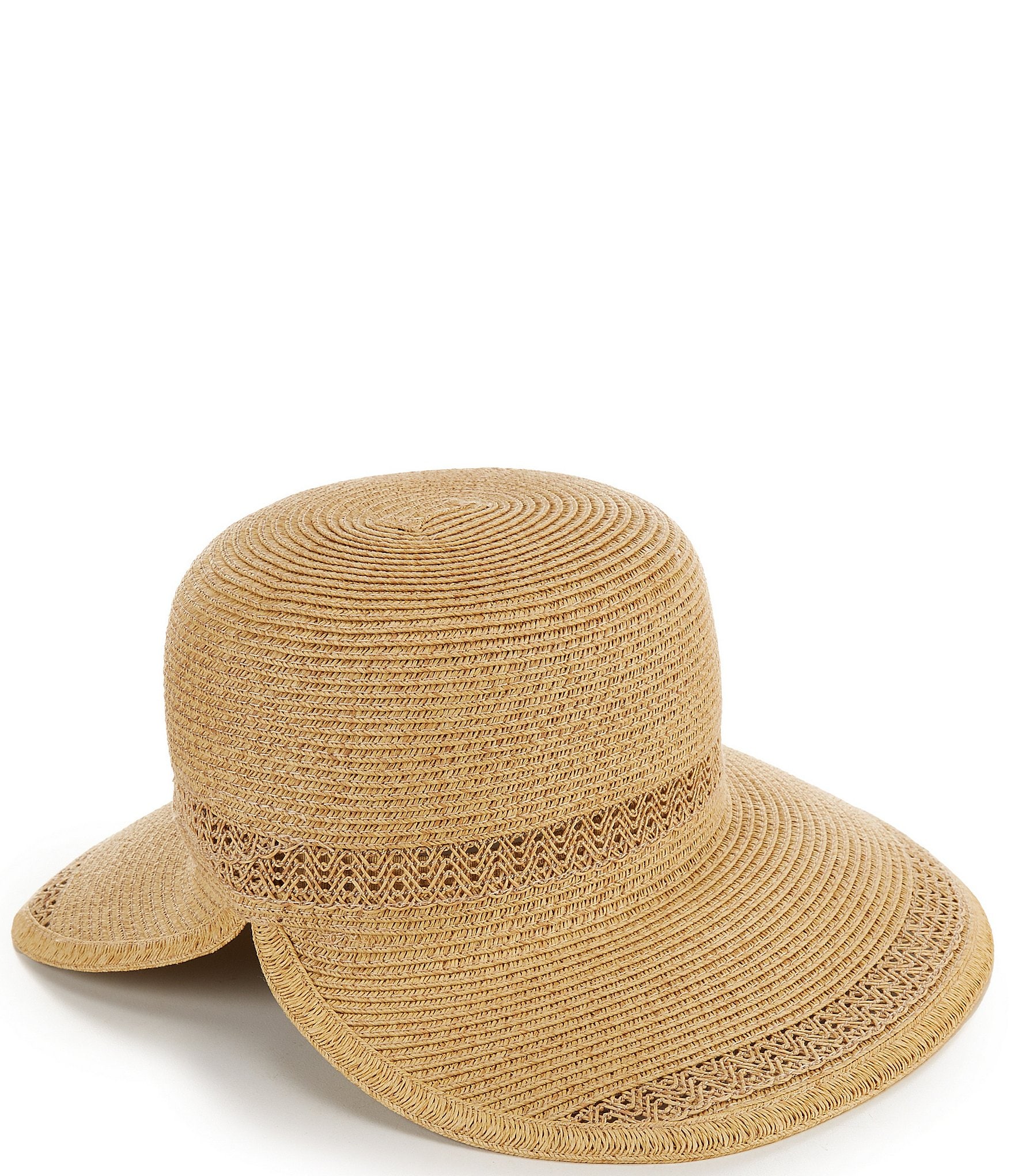 Vince Camuto Brimless Straw Floppy Open Inset Hat