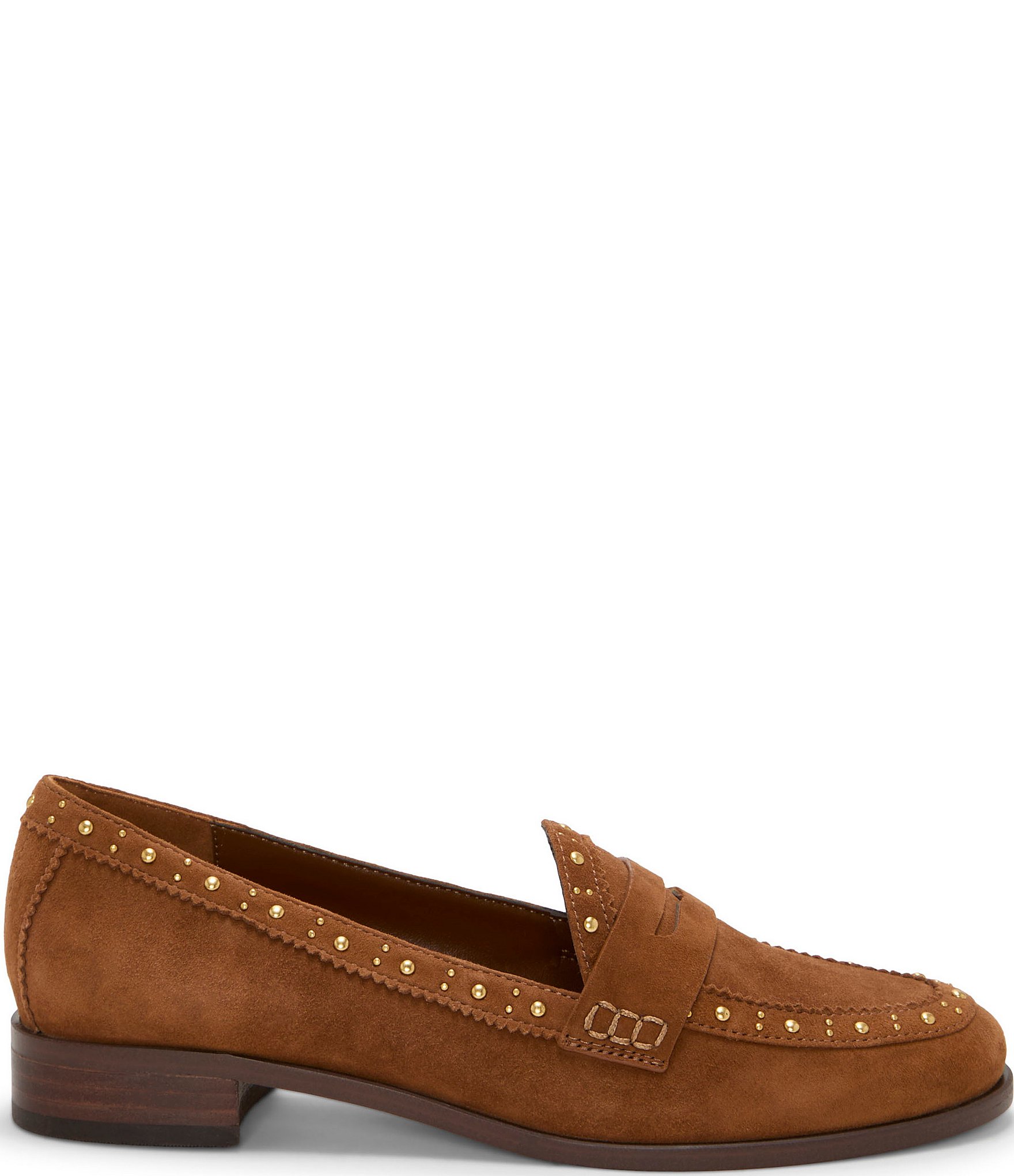 Vince Camuto Camdyn Studded Suede Penny Loafers