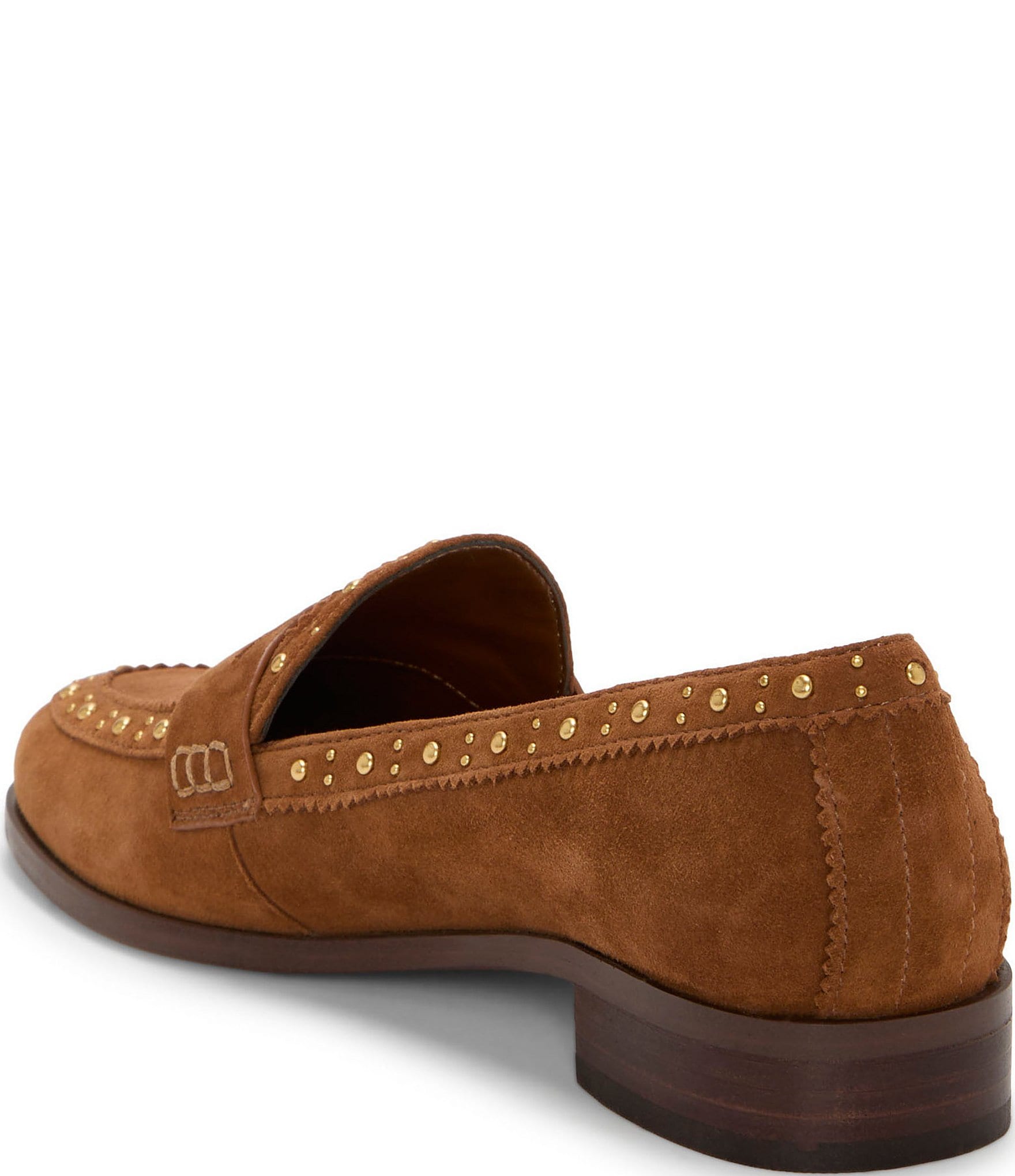 Vince Camuto Camdyn Studded Suede Penny Loafers