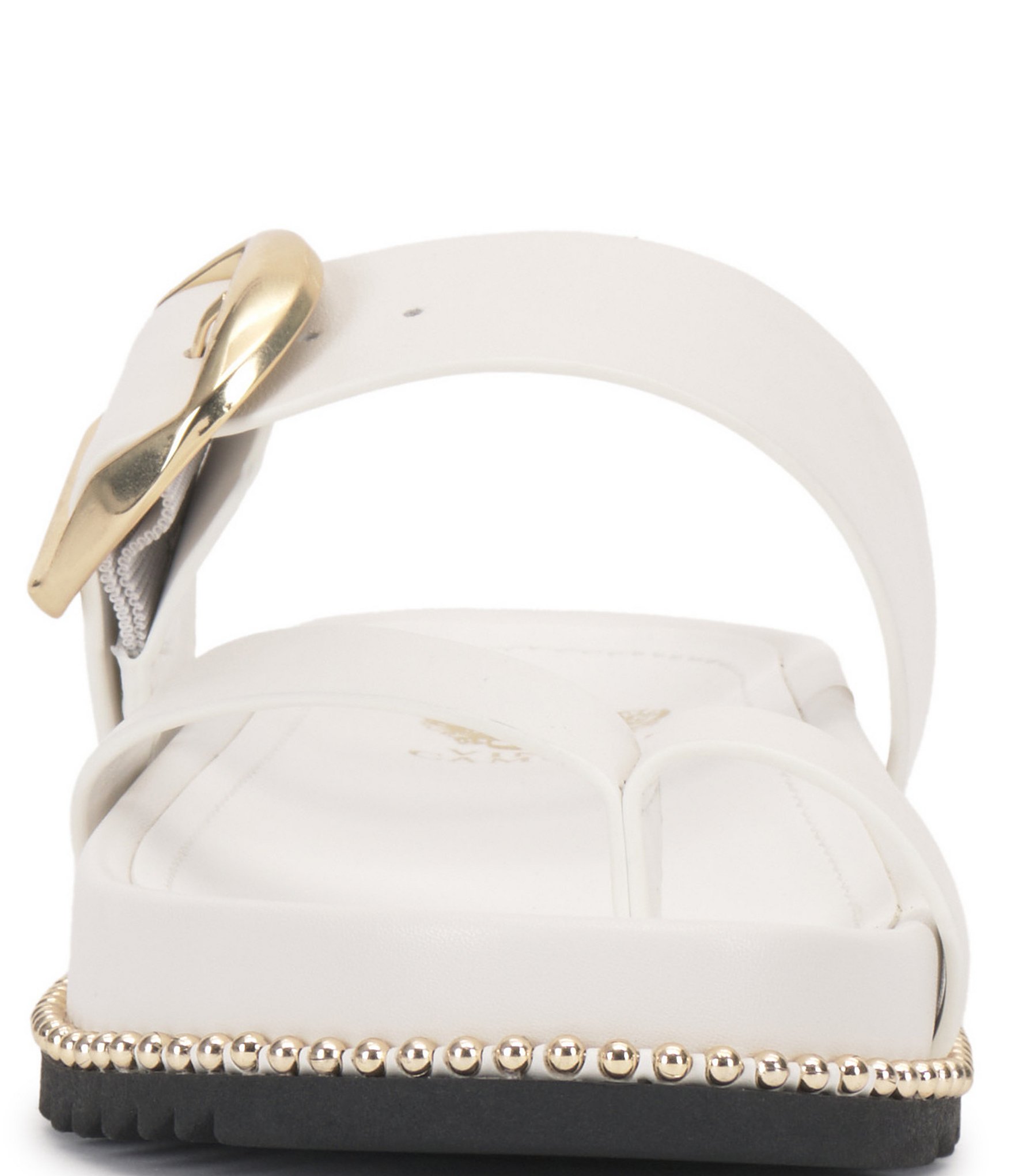 Vince Camuto Camilo Leather Toe Loop Buckle Band Slides