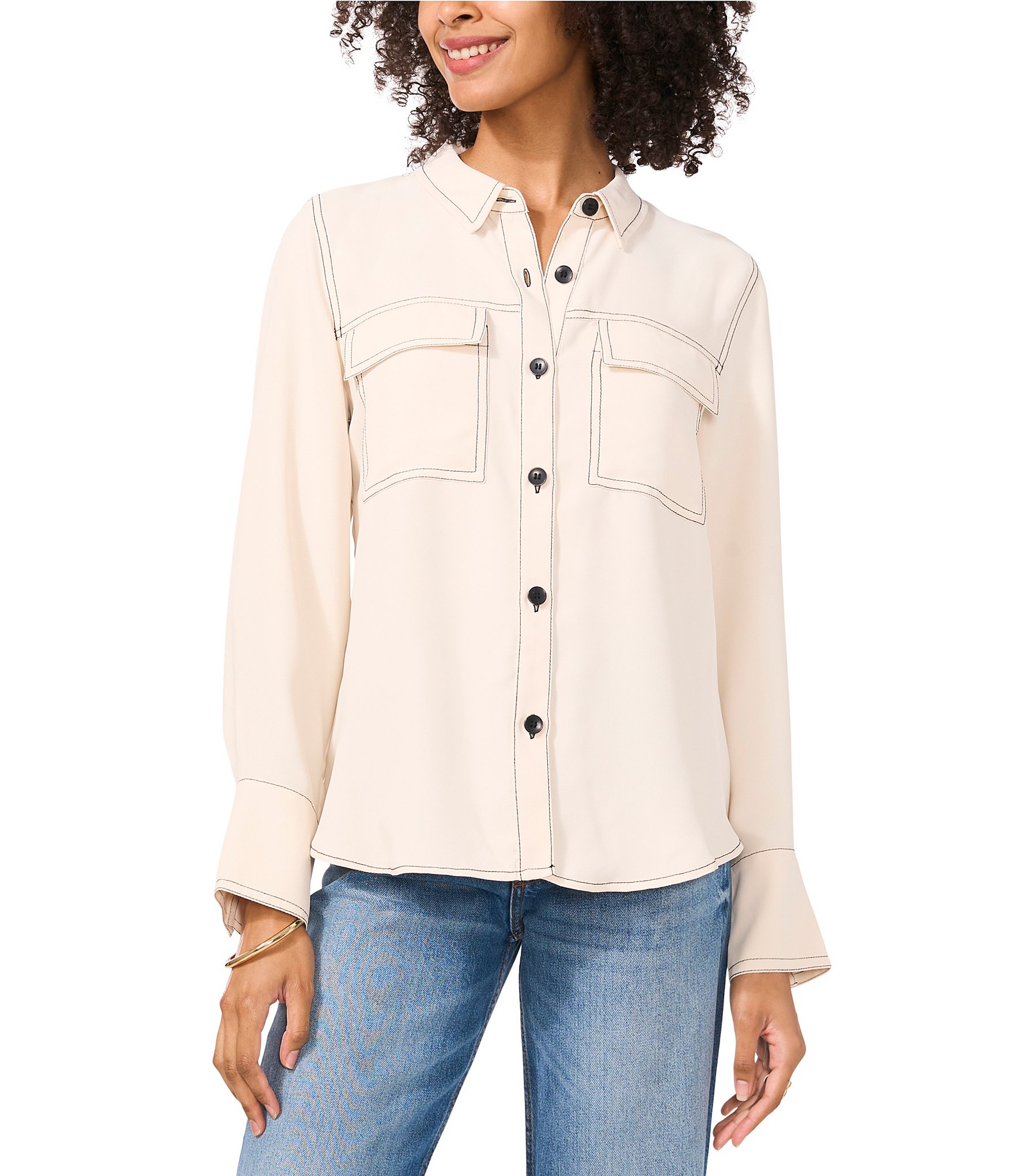 売れ筋商品|||ヴィンスカムート カットソー トップス レディース Women's Cowlneck Contrast-Trim Sleeeveless Top New Ivory $79 Vince Camuto Women's Ivory Ruffled V-Neck Sleeveless