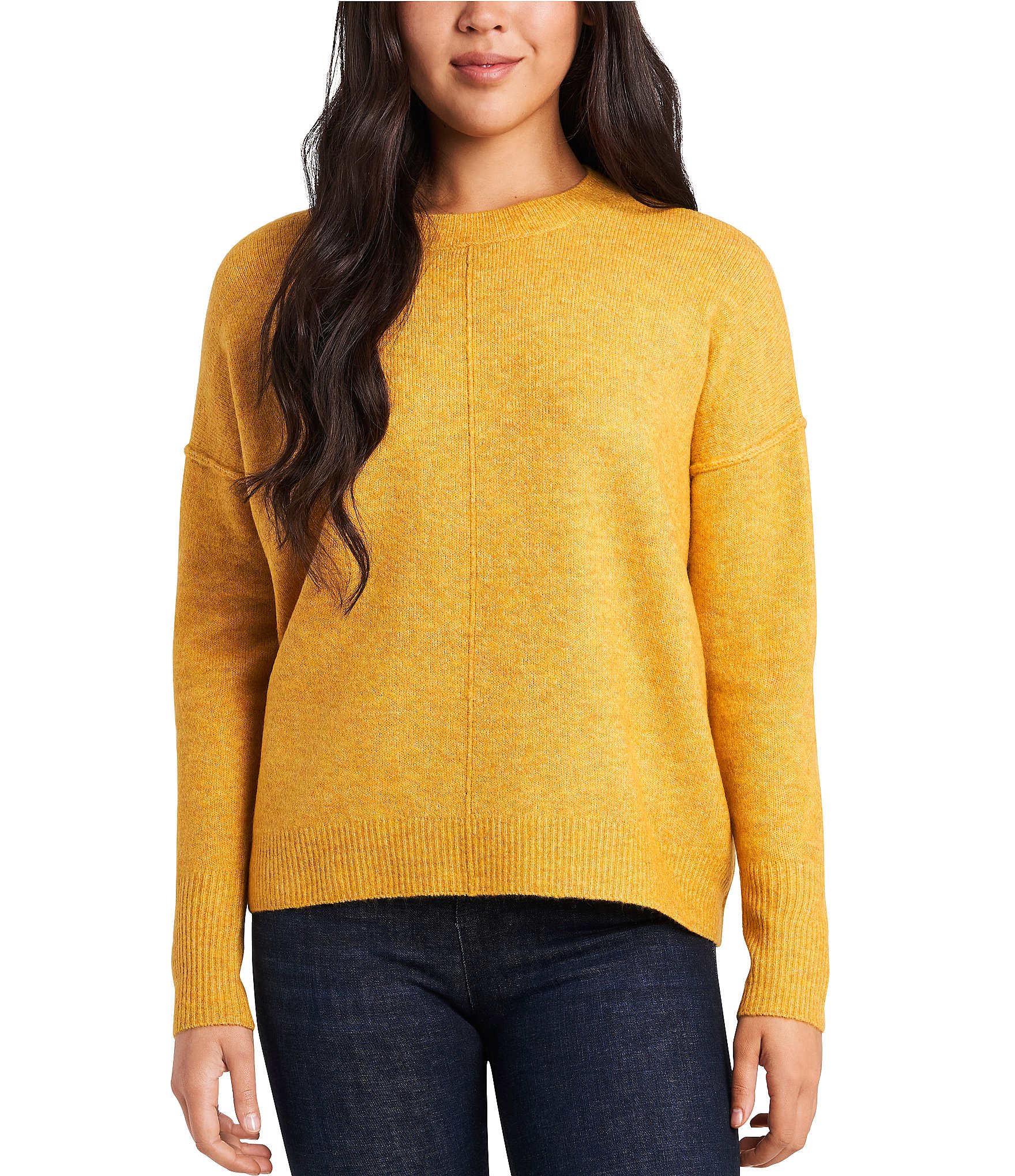 Vince Camuto Womens Plus Crew Neck Long Sleeves Pullover Sweater 