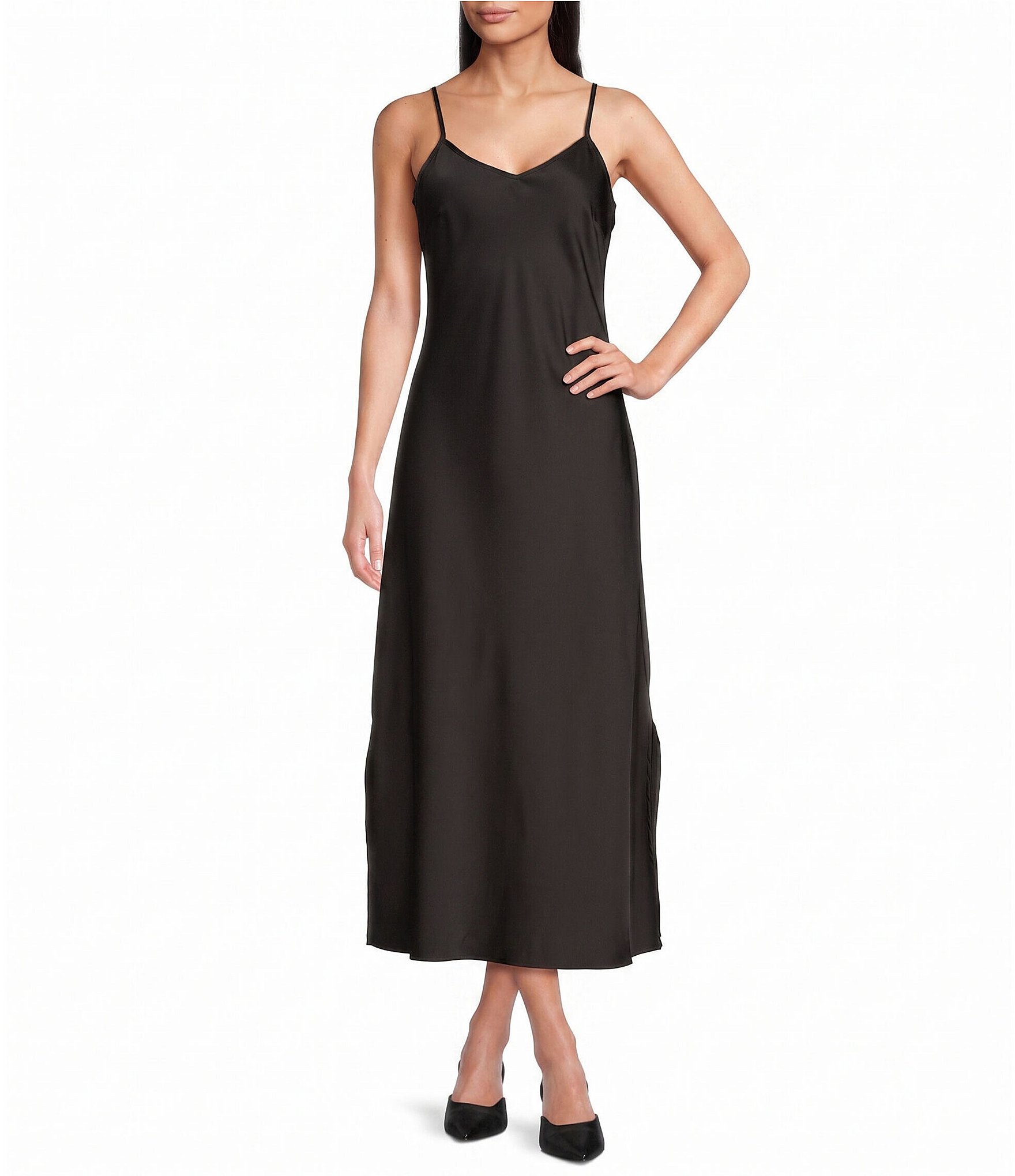 Vince Camuto Crew Neckline Short Sleeve Sweater 2 Piece Slip Dress