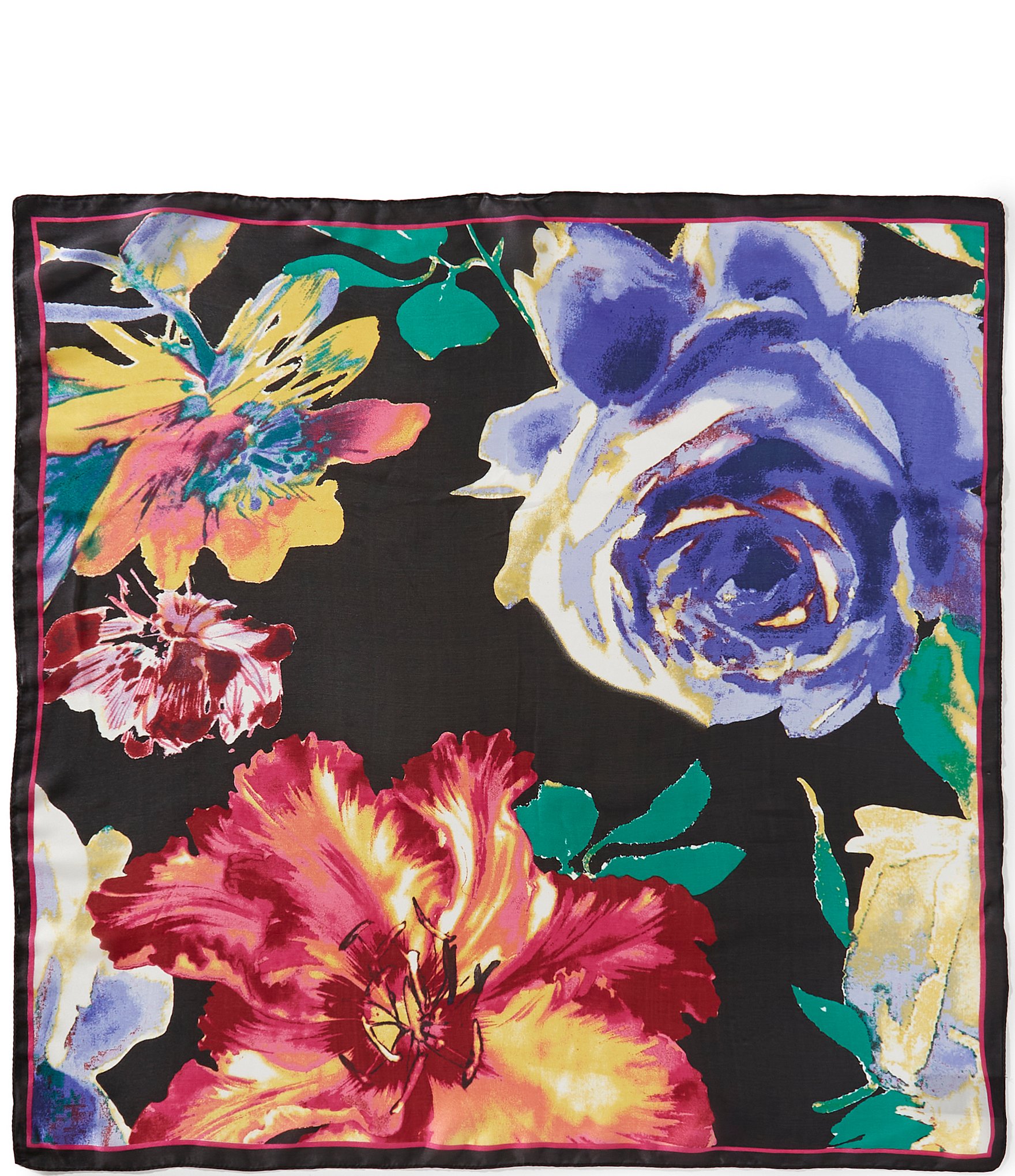 Vince Camuto Exploded Blooms Floral Print Square Scarf