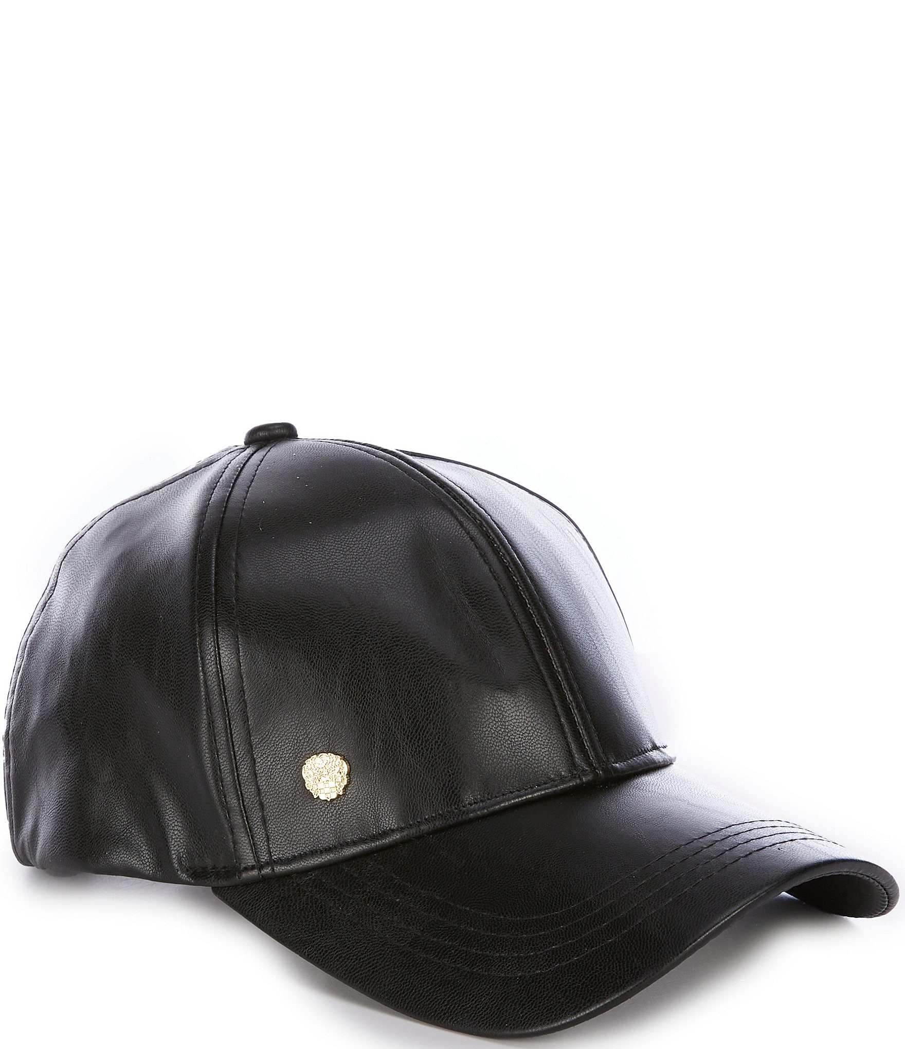 Faux Leather Black Leather Hat Cap Vince Camuto Faux Leather
