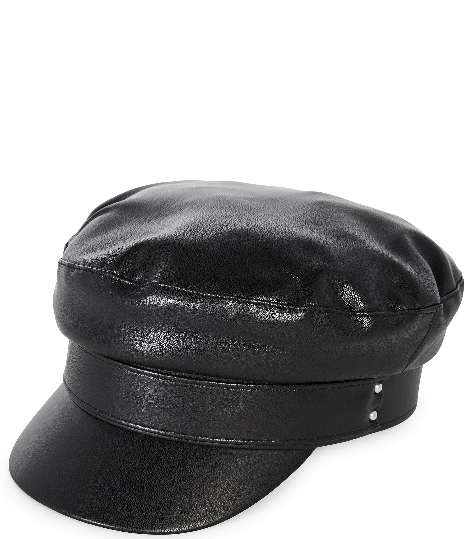 Vince Camuto Faux Leather Skipper Cap