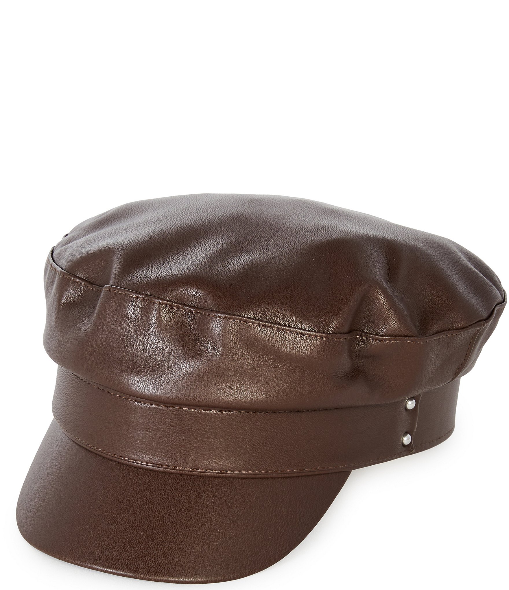 Vince Camuto Faux Leather Skipper Cap