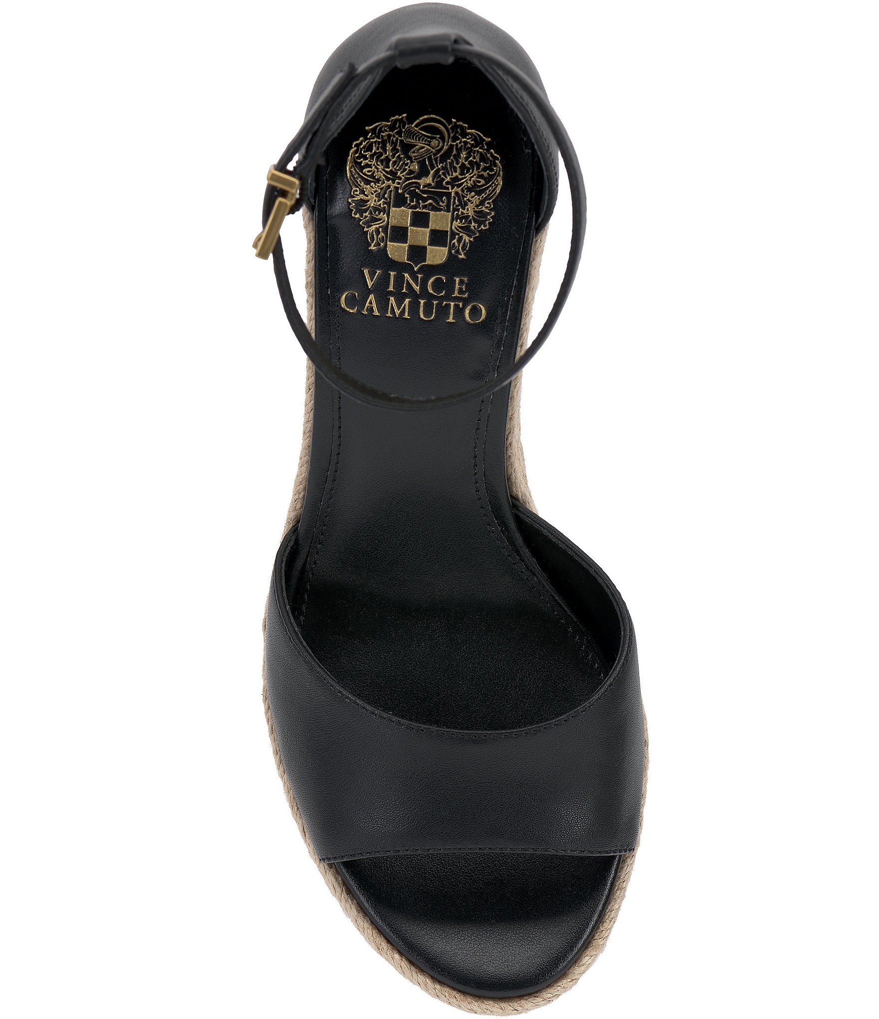 Vince Camuto Felyn Leather Ankle Strap Espadrille Wedge Sandals