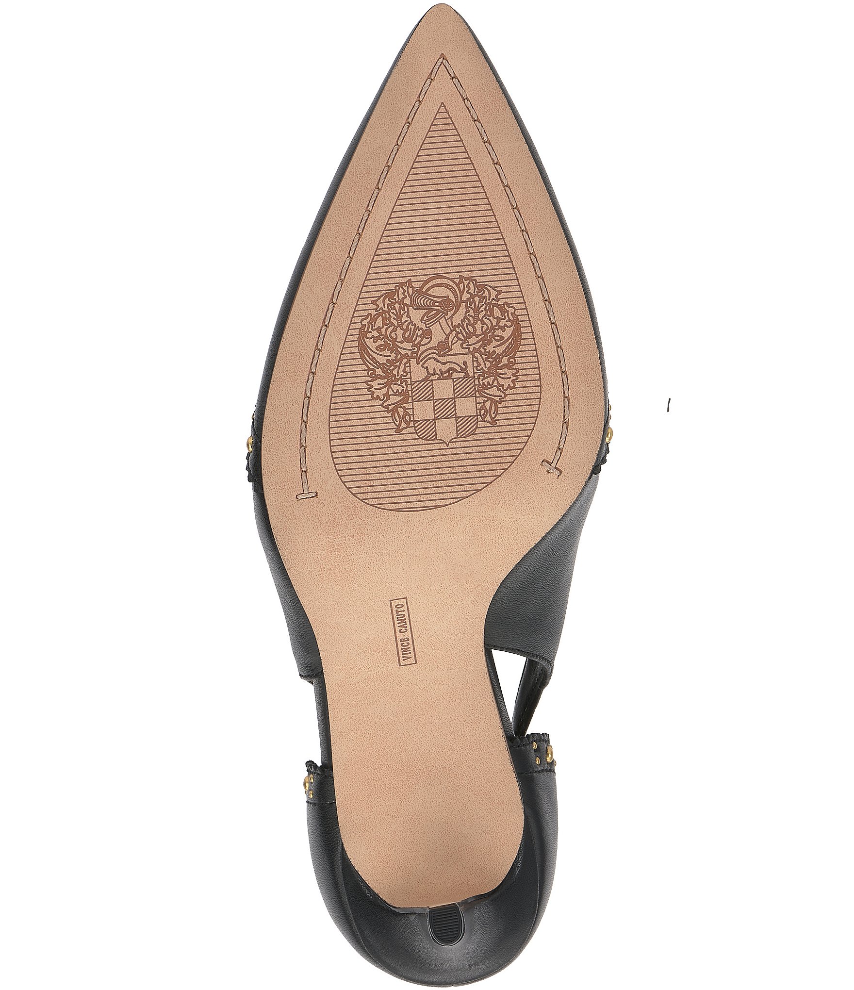 Vince Camuto Hally Studded Leather Cut-Out Wing Tip Stiletto Pumps