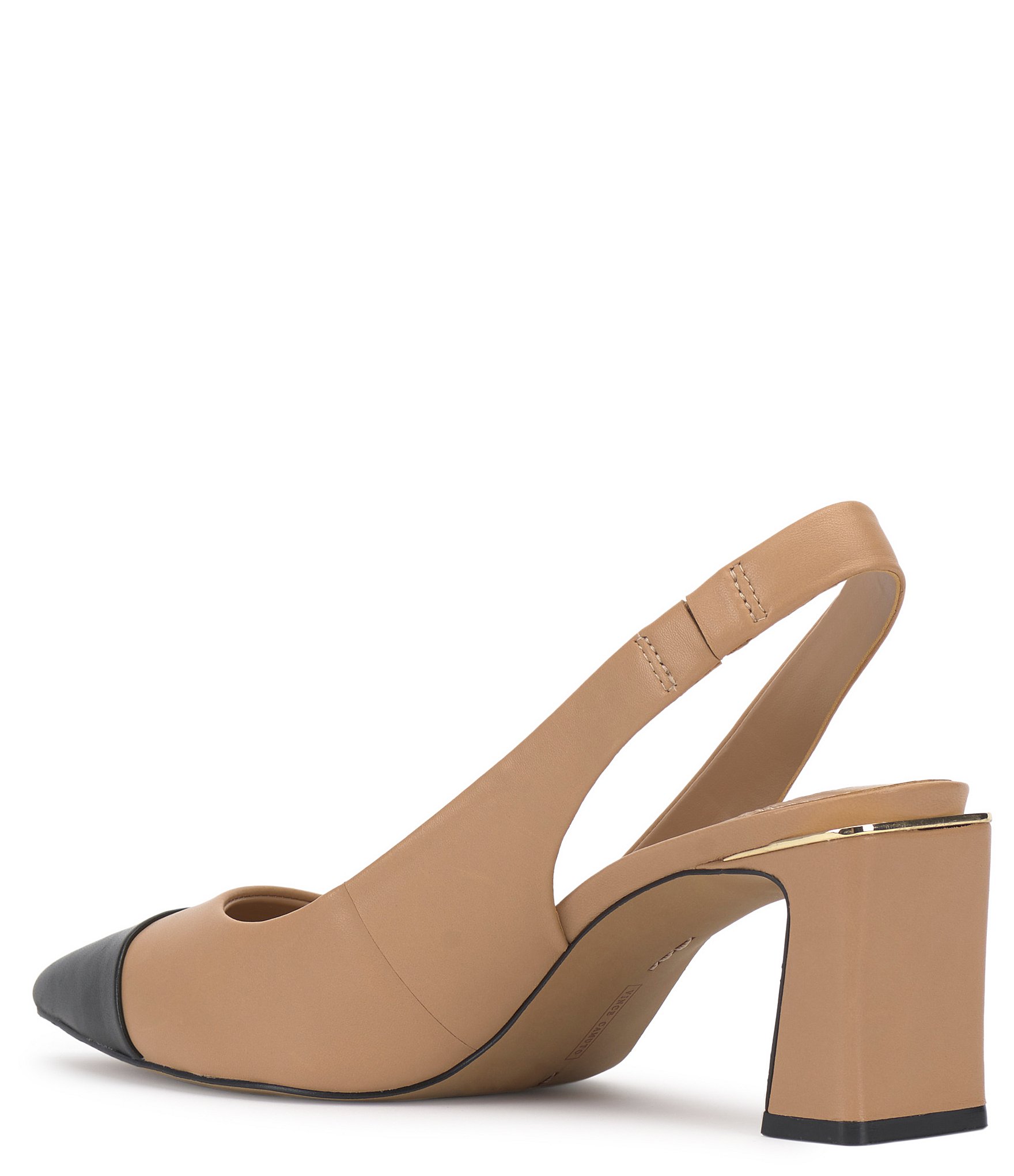 Vince Camuto Hamden Leather Cap Toe Slingback Pumps