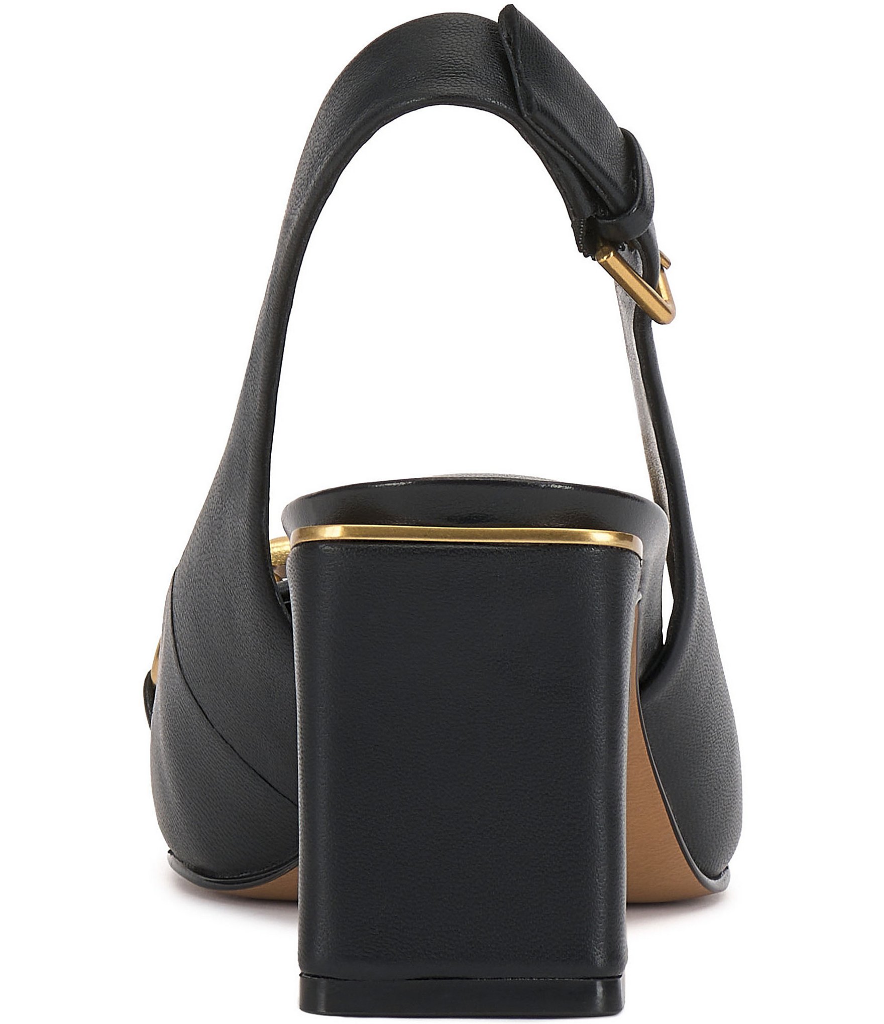 Vince Camuto Hamden Leather Chain Link Hardware Slingback Pumps