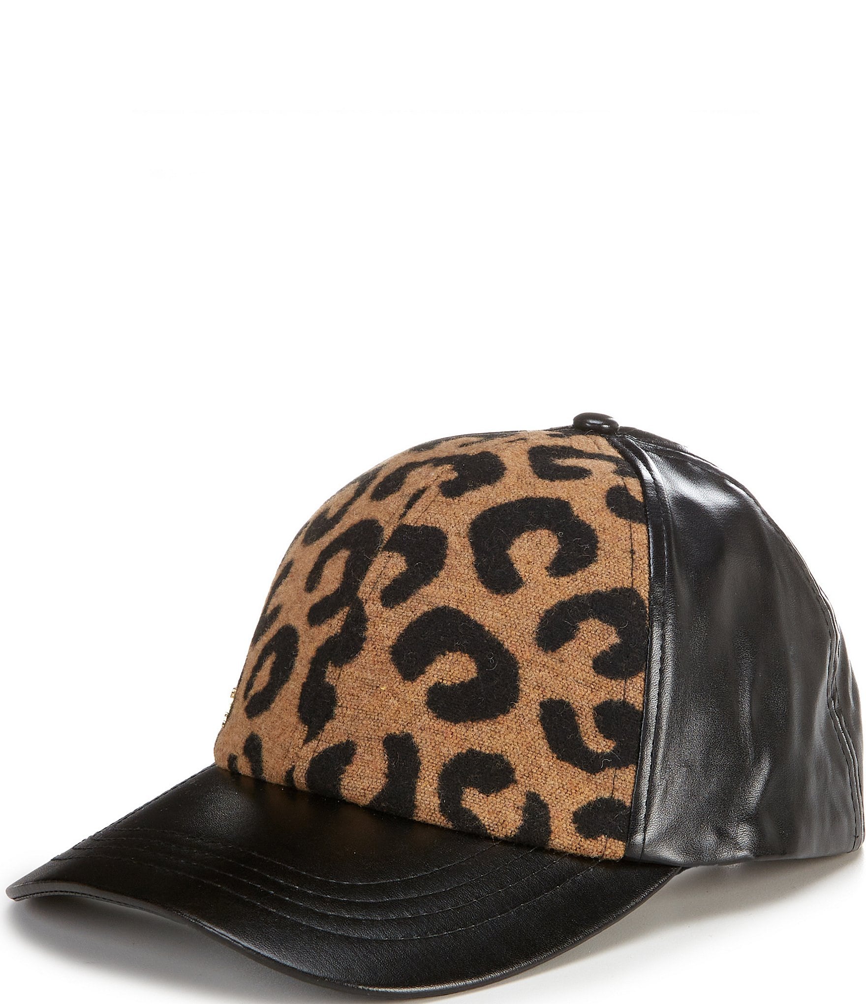 Vince Camuto Leopard Fabric Baseball Hat