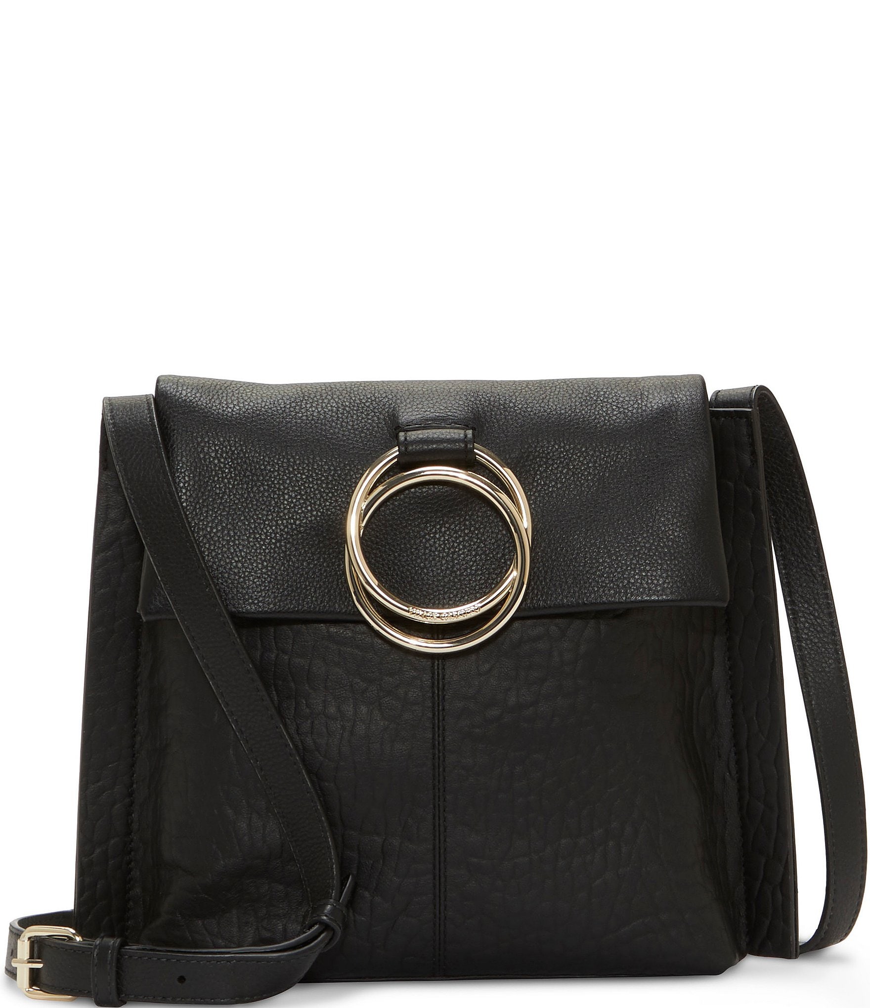 Vince Camuto Livy Large Leather Crossbody Bag - Black Ox
