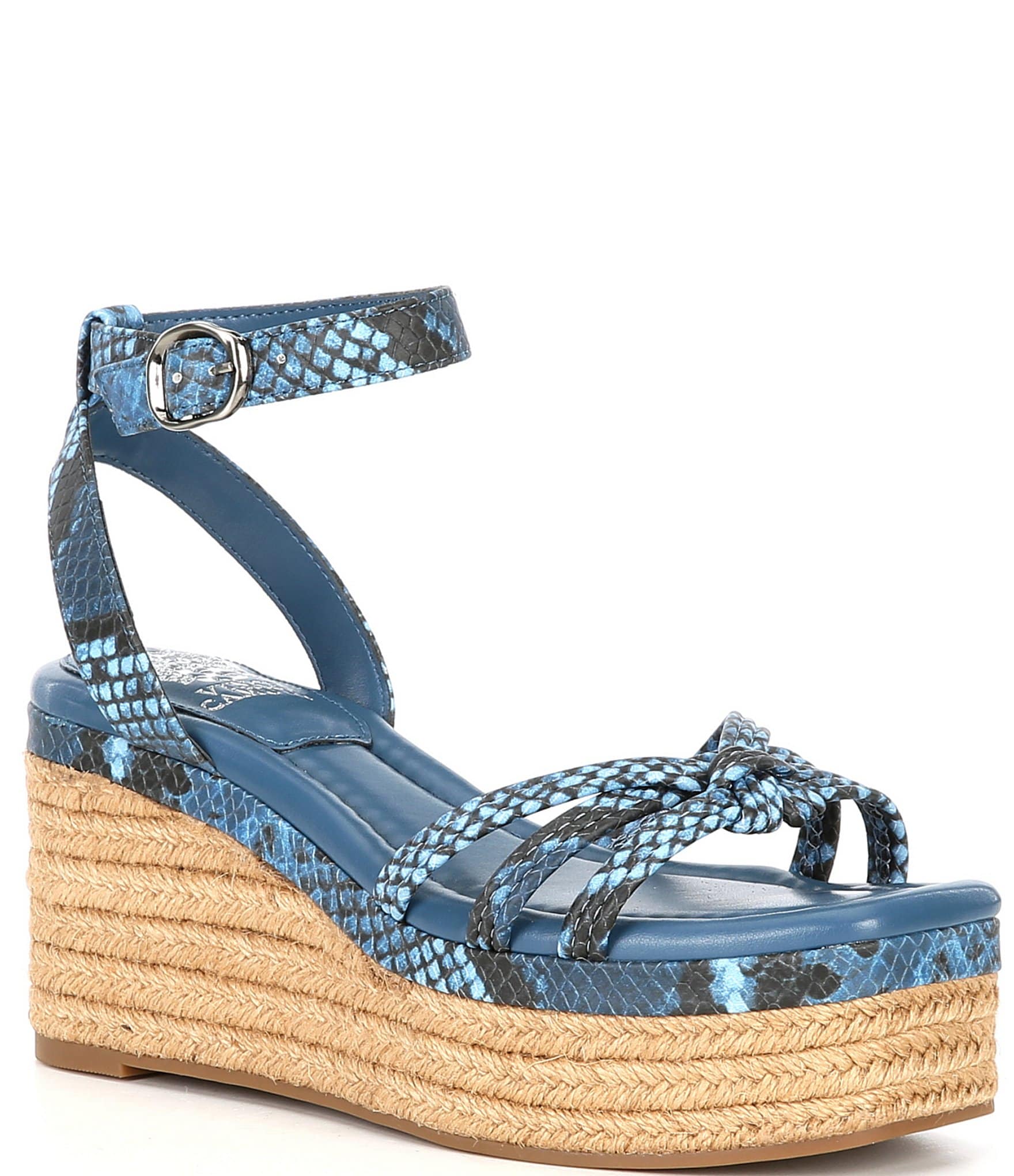 Vince Camuto Fancey Leather Knotted Woven Platform Sandals
