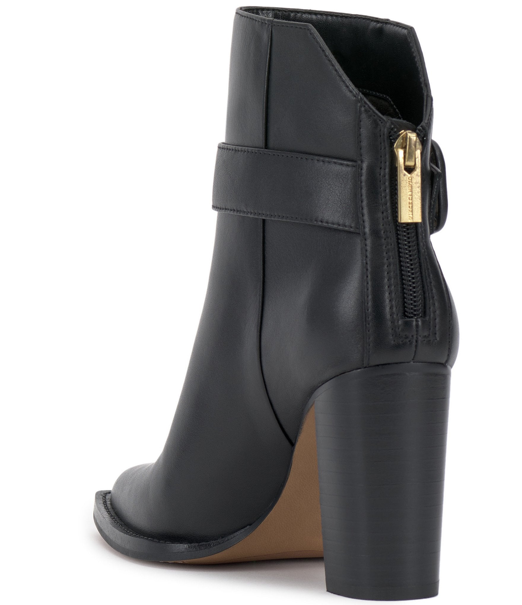 Vince Camuto Lorree Leather Buckled Strap Heeled Booties