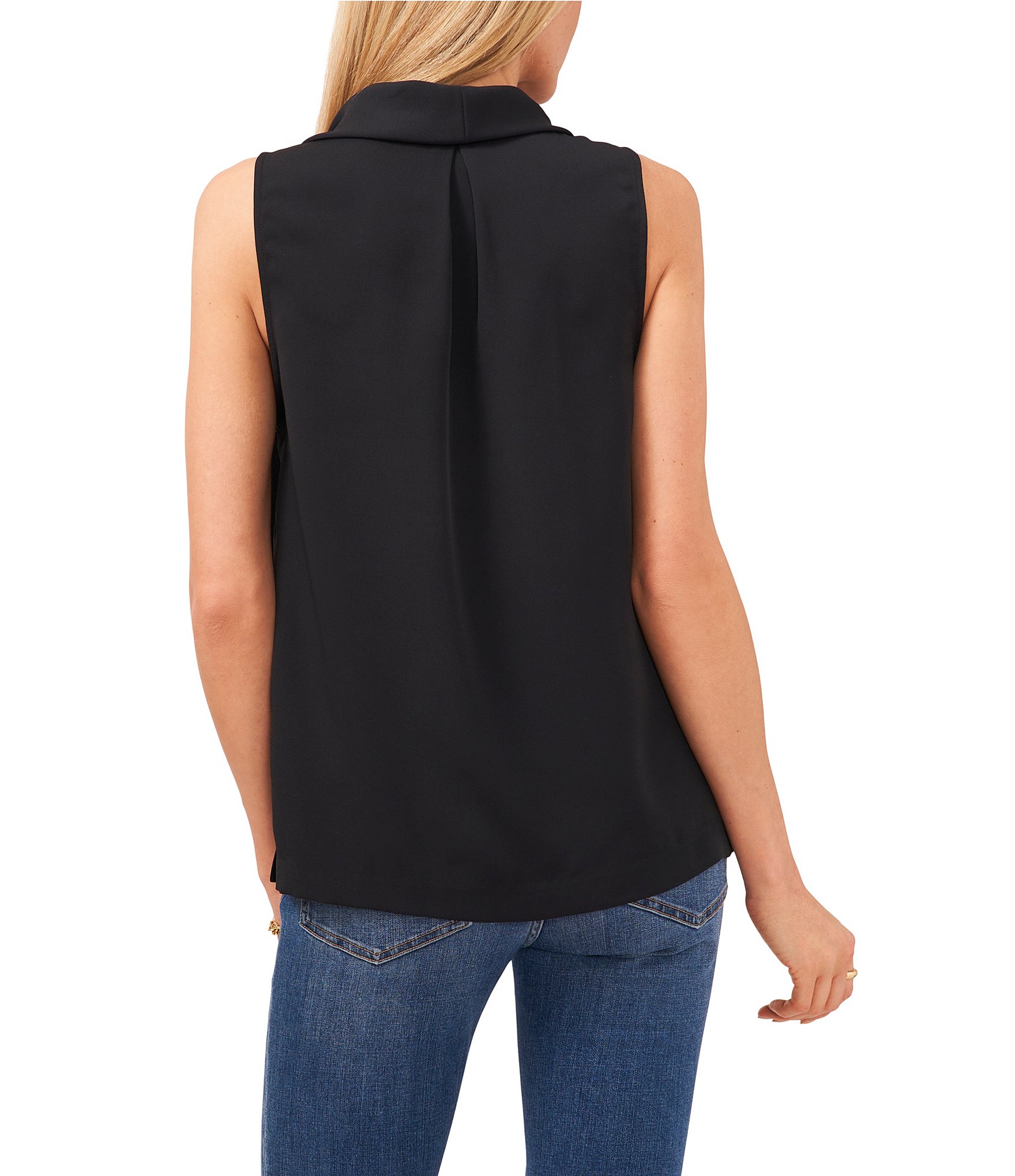 Vince Camuto Luxe Crepe de Chine Sleeveless Cowl Neck Tank Top