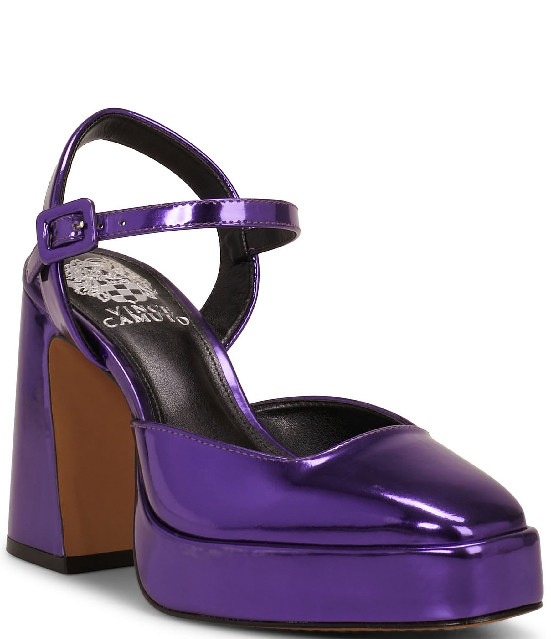 The Mable Ankle-Strap Platform Pump in Leather