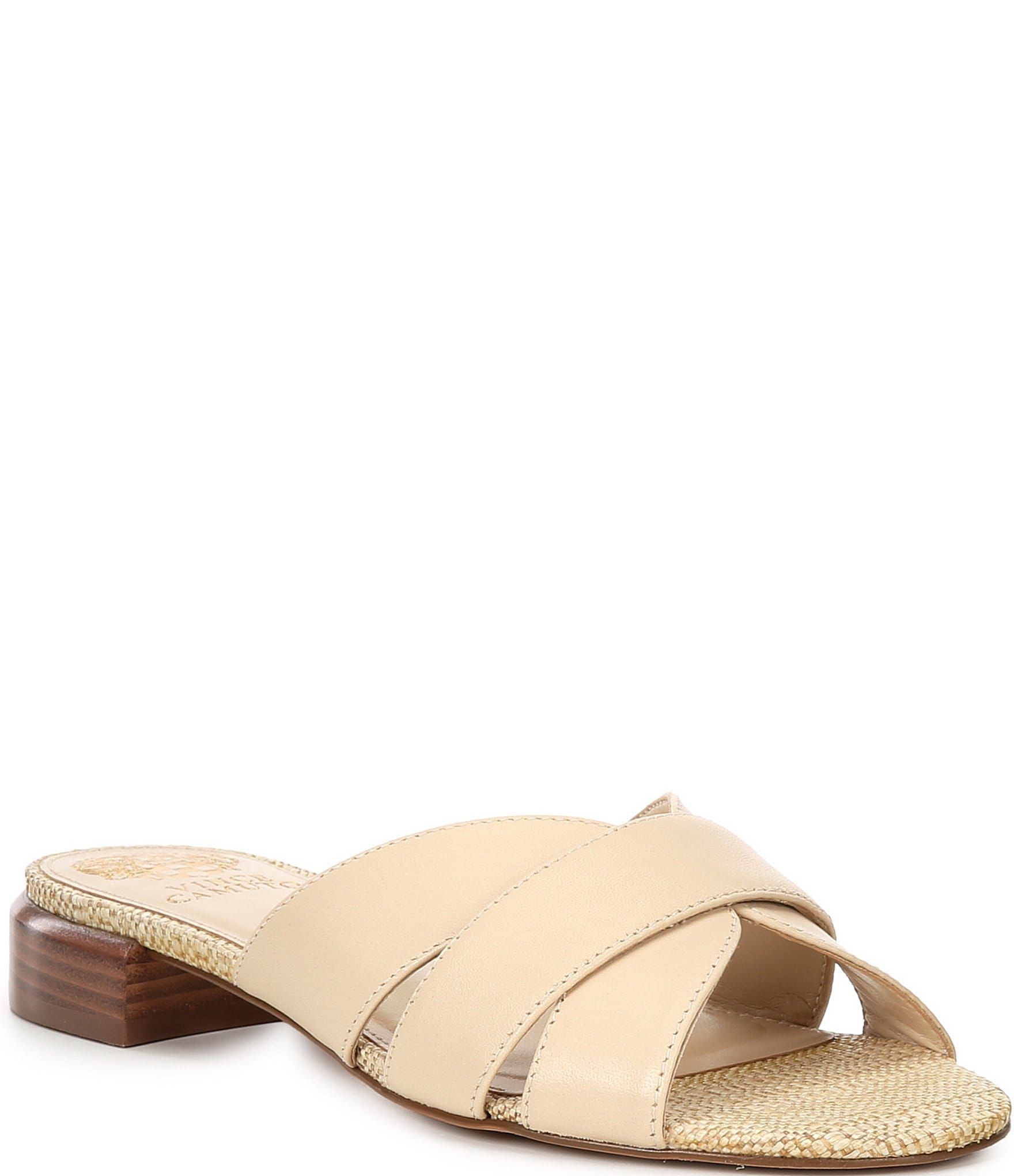 Vince Camuto Maydree Leather Crossband Sandals | Dillard's