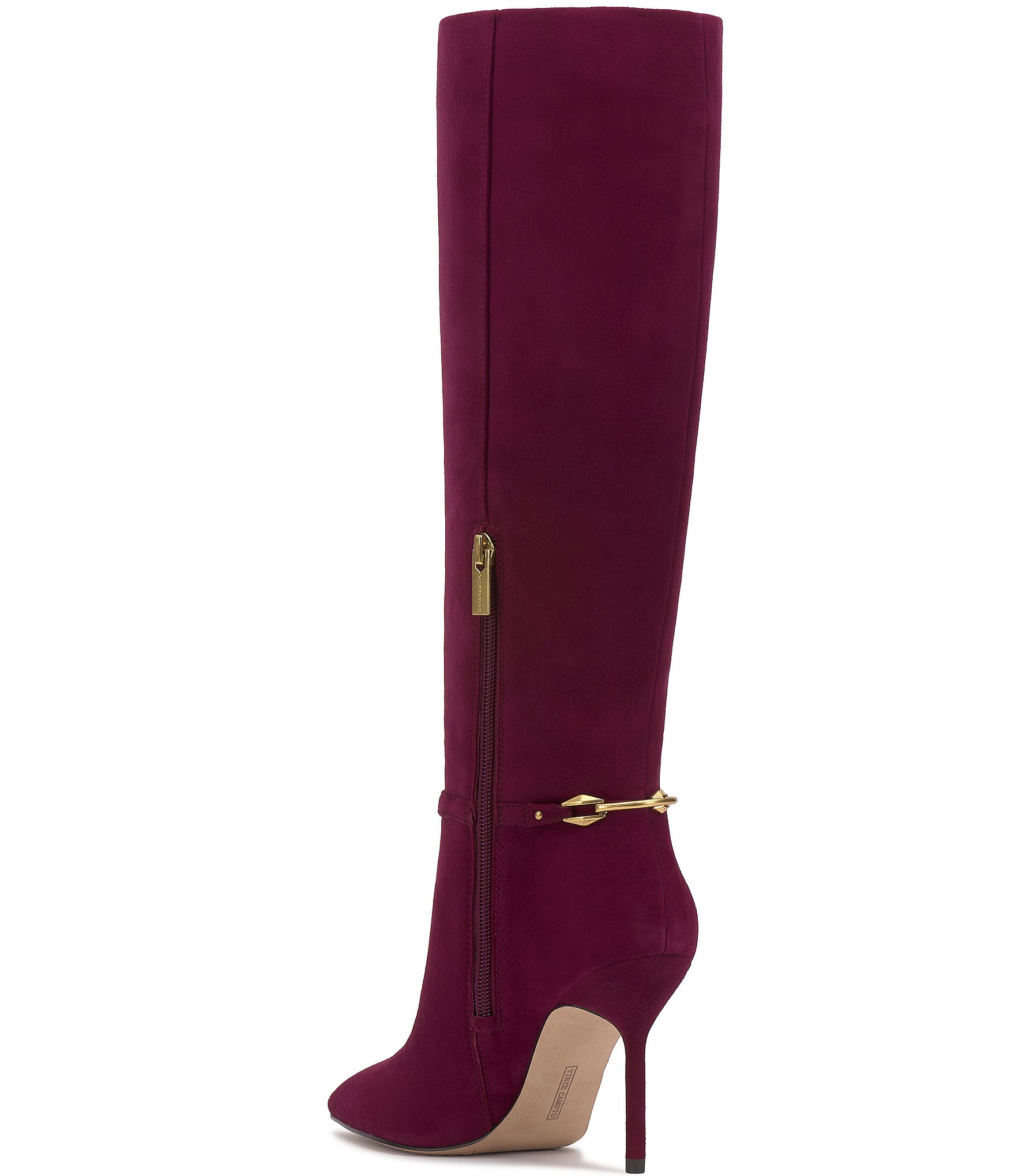 Vince Camuto Mirtha Suede Link Hardware Tall Stiletto Boots