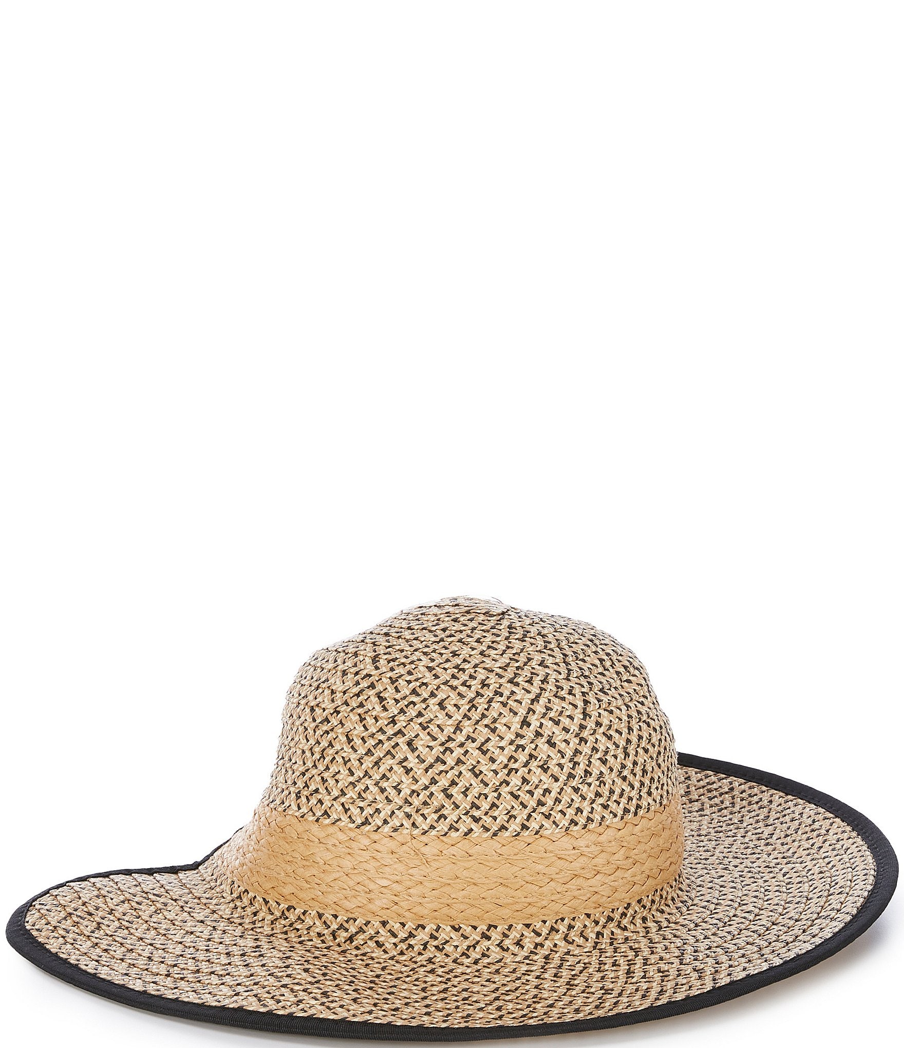 Vince Camuto Mixed Straw Wide Brim Face Framer Visor Hat | Dillard's