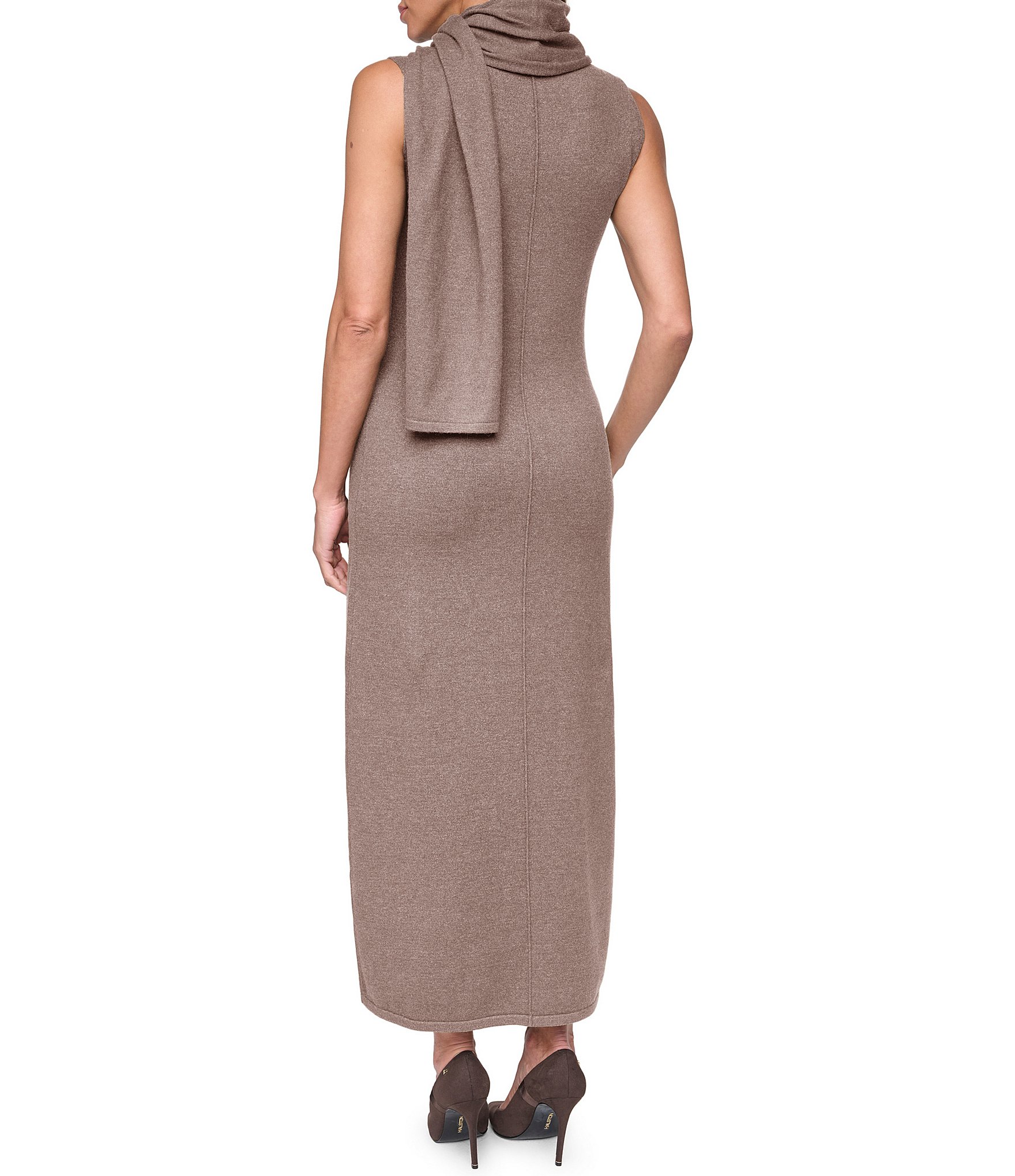 Vince Camuto Mock Neck Scarf Maxi Dress