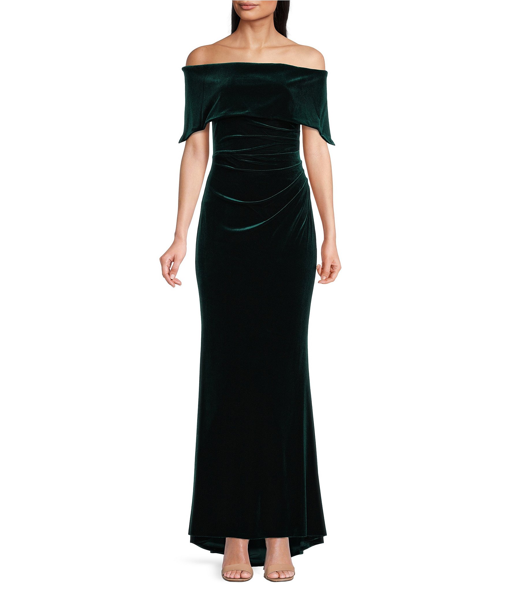 Vince Camuto Off-the-Shoulder Sleeveless Velvet Gown | Dillard's