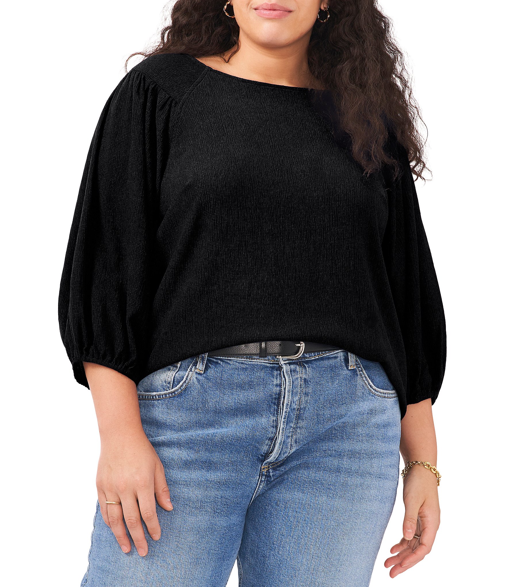 vince-camuto-plus-size-3-4-sleeve-crew-neck-textured-blouse-dillard-s