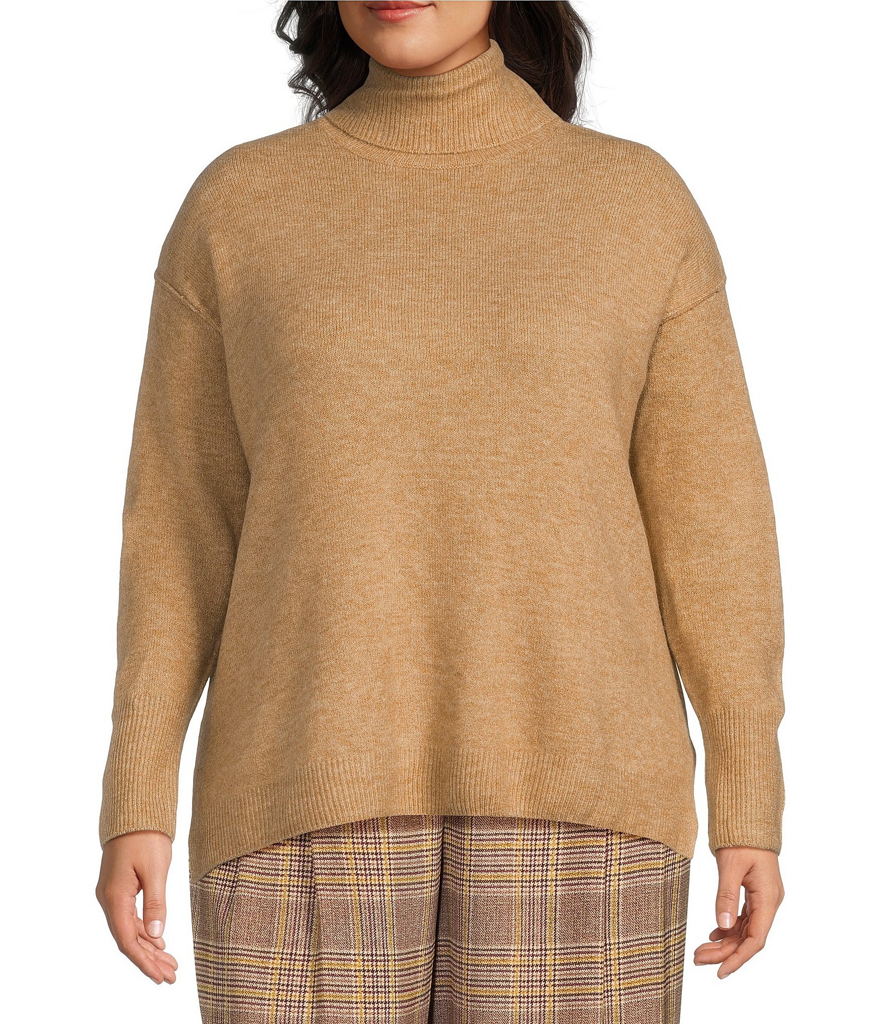 Vince Camuto Seamed Crewneck Sweater (Plus Size)
