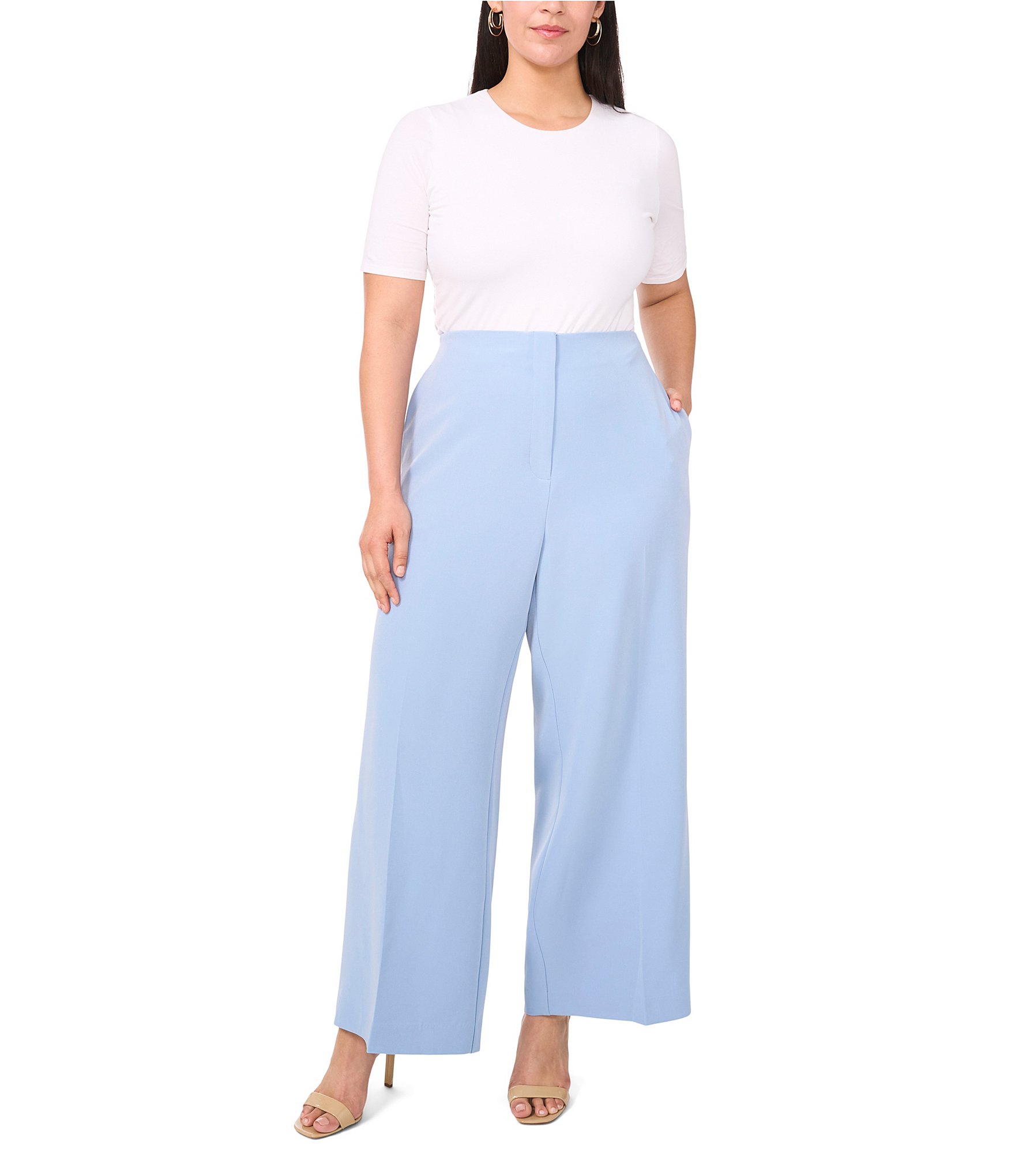 Vince Camuto Plus Size Straight Leg Pocketed Trouser Pants