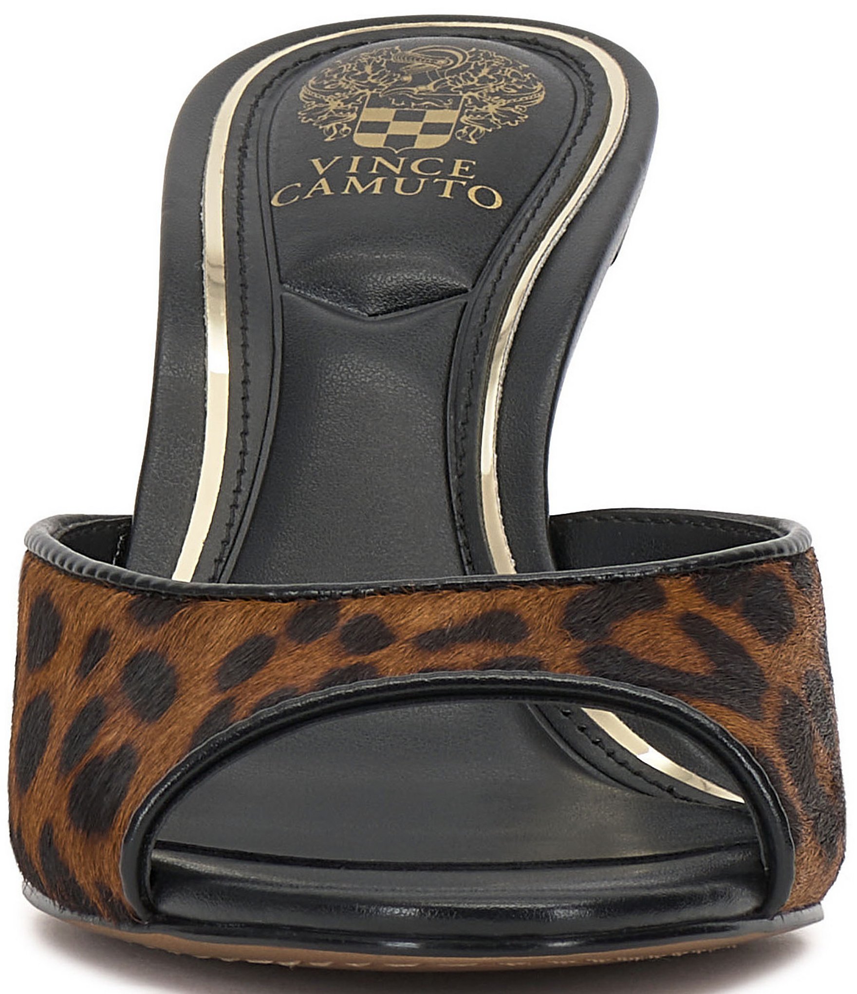 Vince Camuto Prynn Leopard Print Hair Calf High Heel Slide Sandals