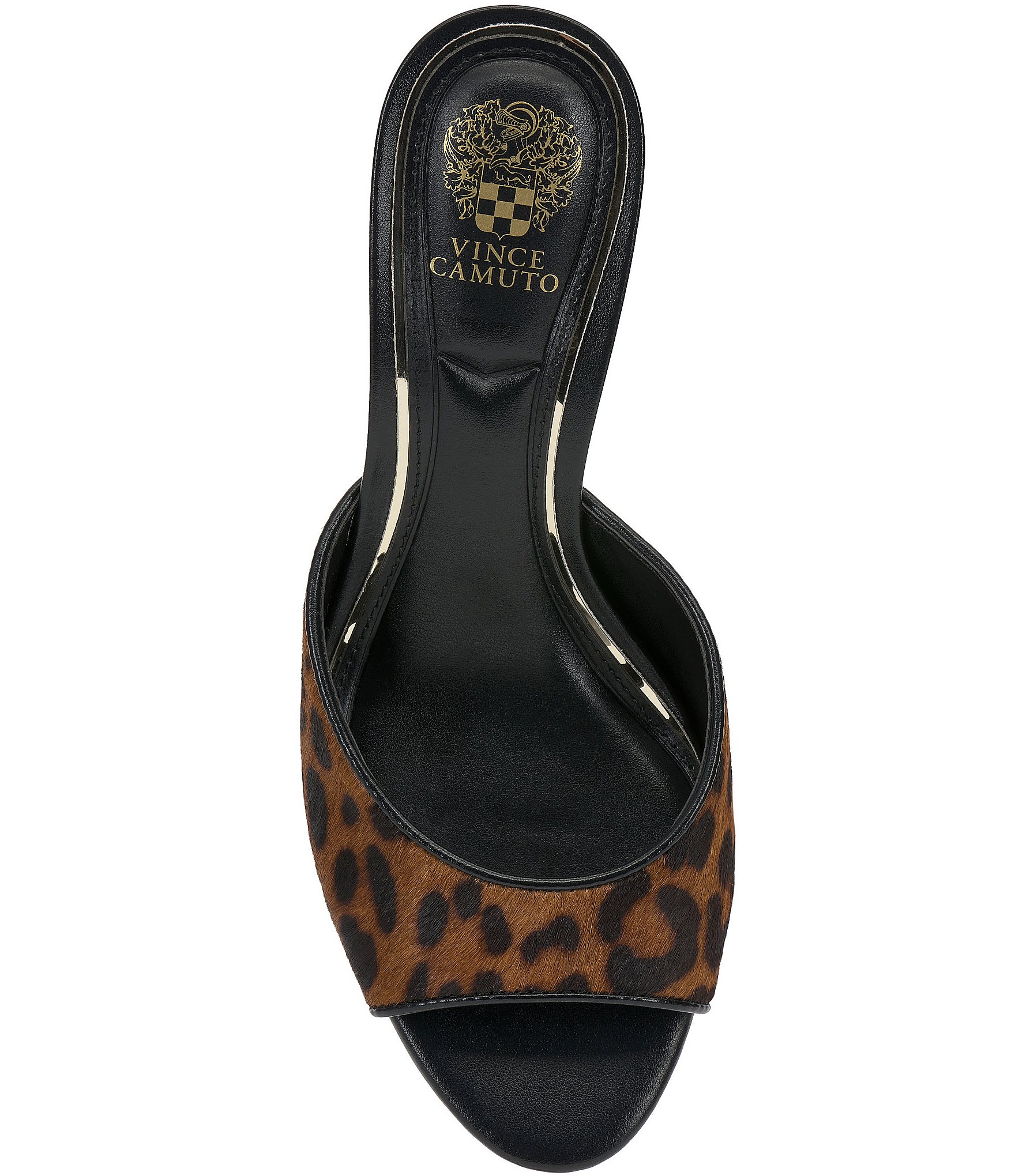 Vince Camuto Prynn Leopard Print Hair Calf High Heel Slide Sandals