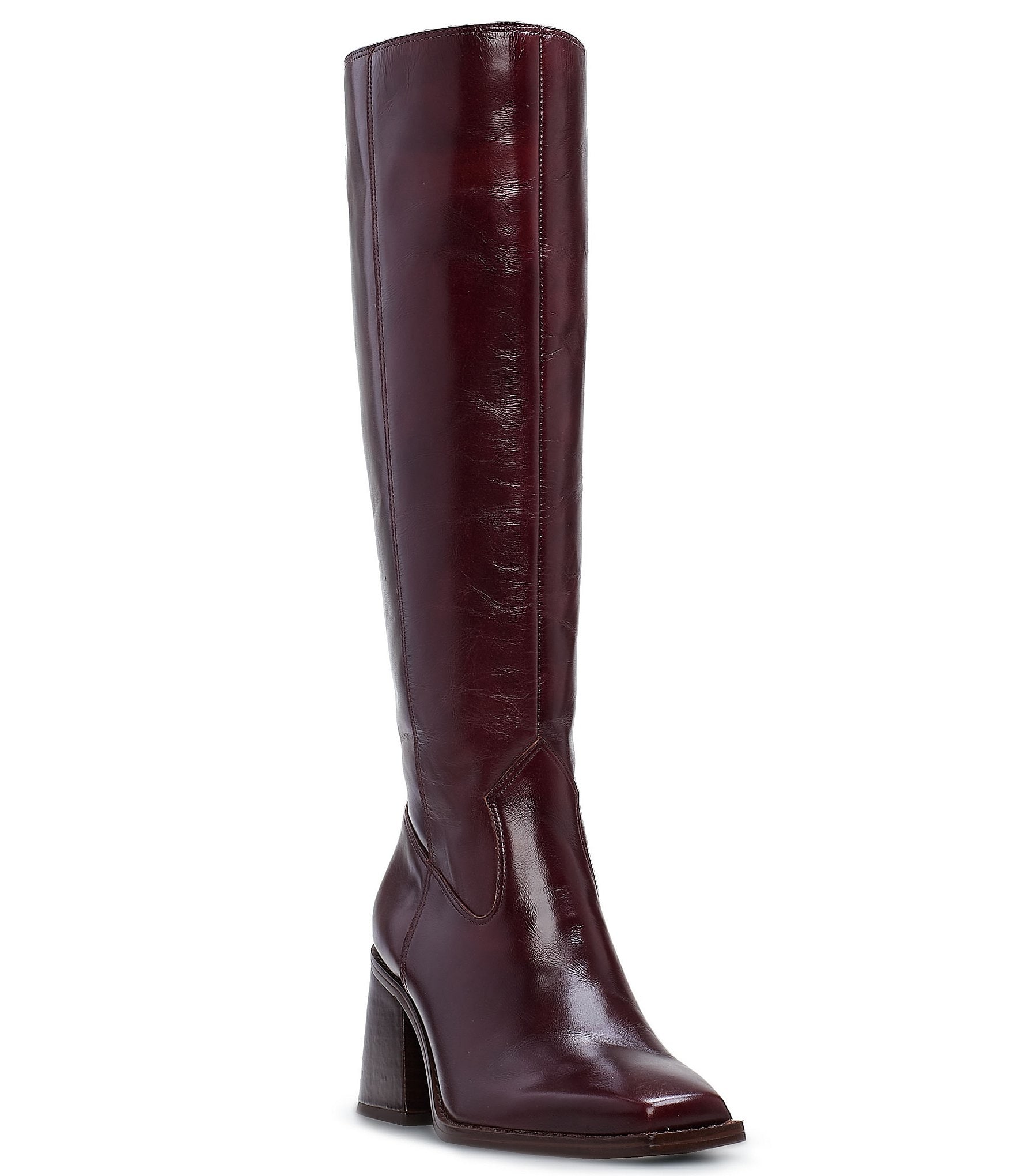 Vince Camuto Sangeti Leather Square Toe Tall Boots | Dillard's