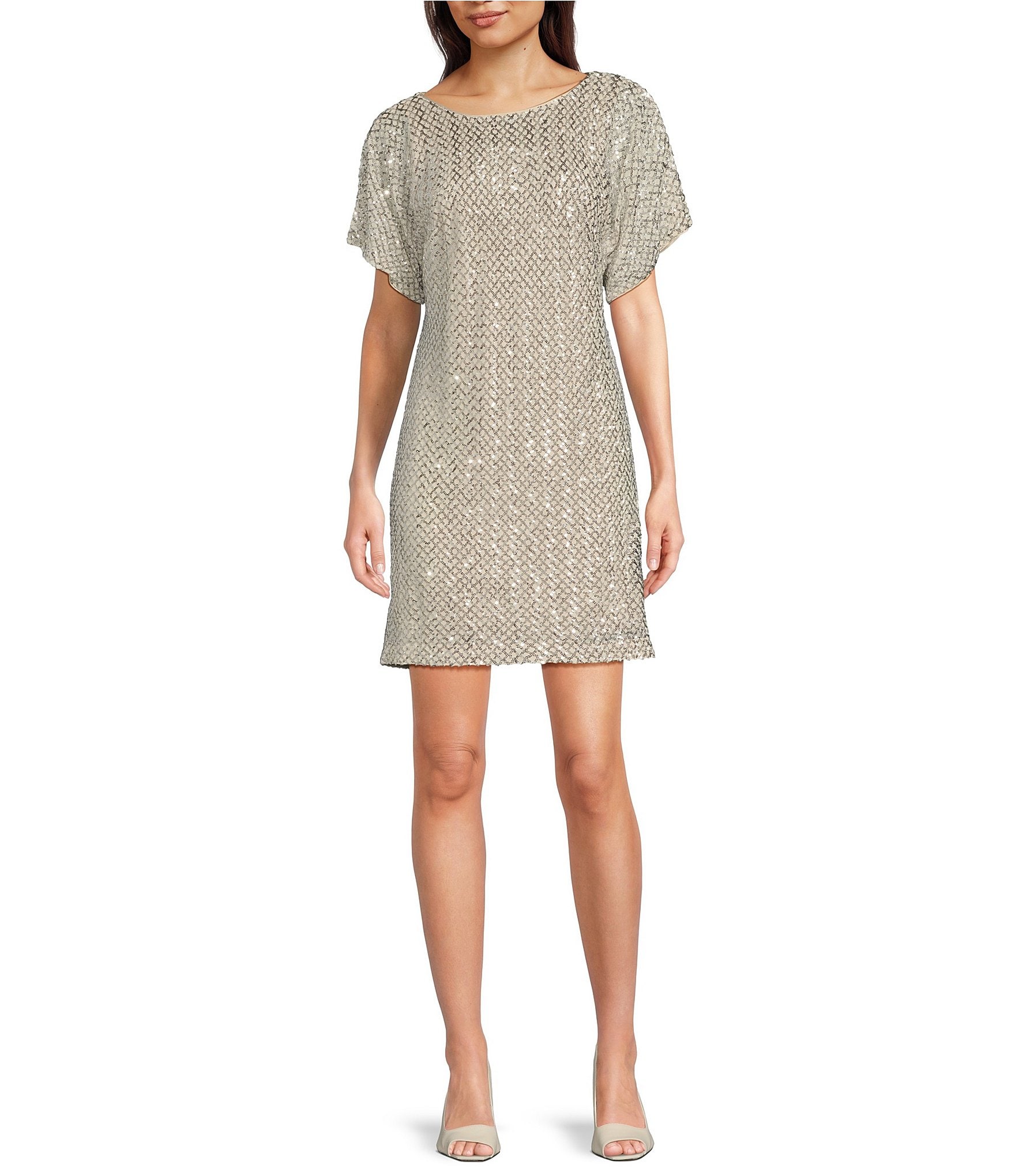 Vince Camuto Short Sleeve Round Neck ...